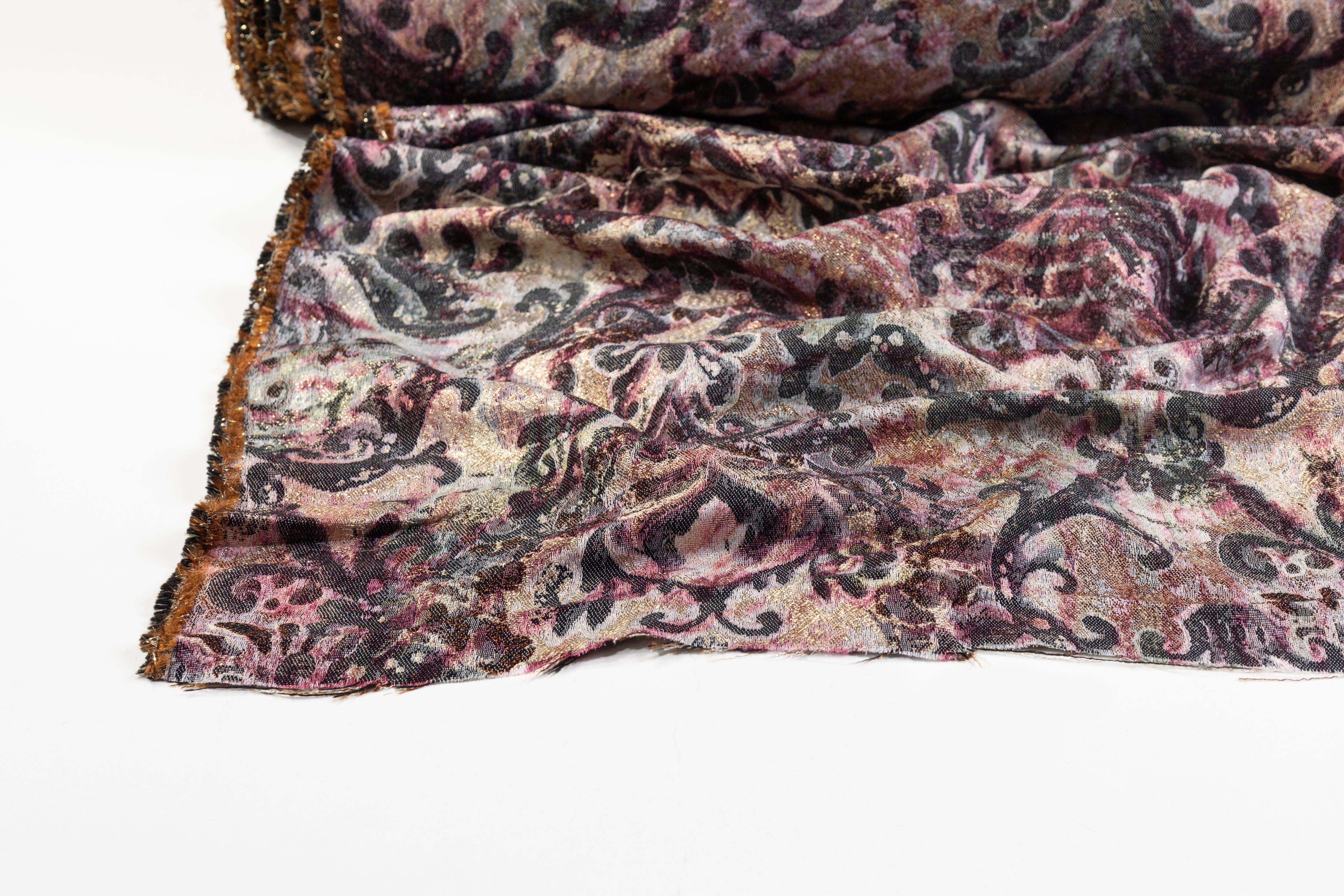 Abstract Damask Italian Wool Blend Brocade - Multicolor