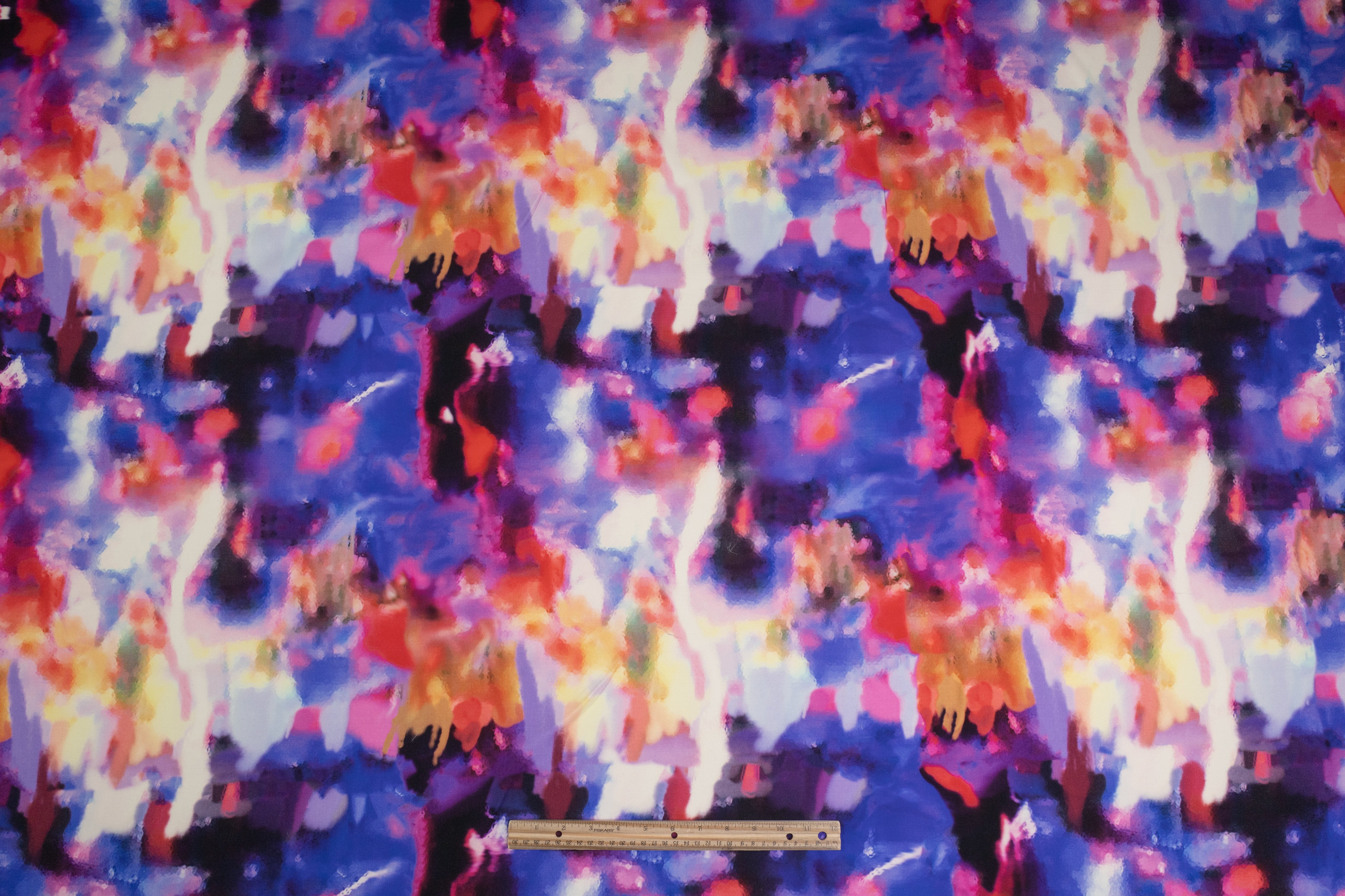 Abstract Italian Silk and Wool Twill - Multicolor