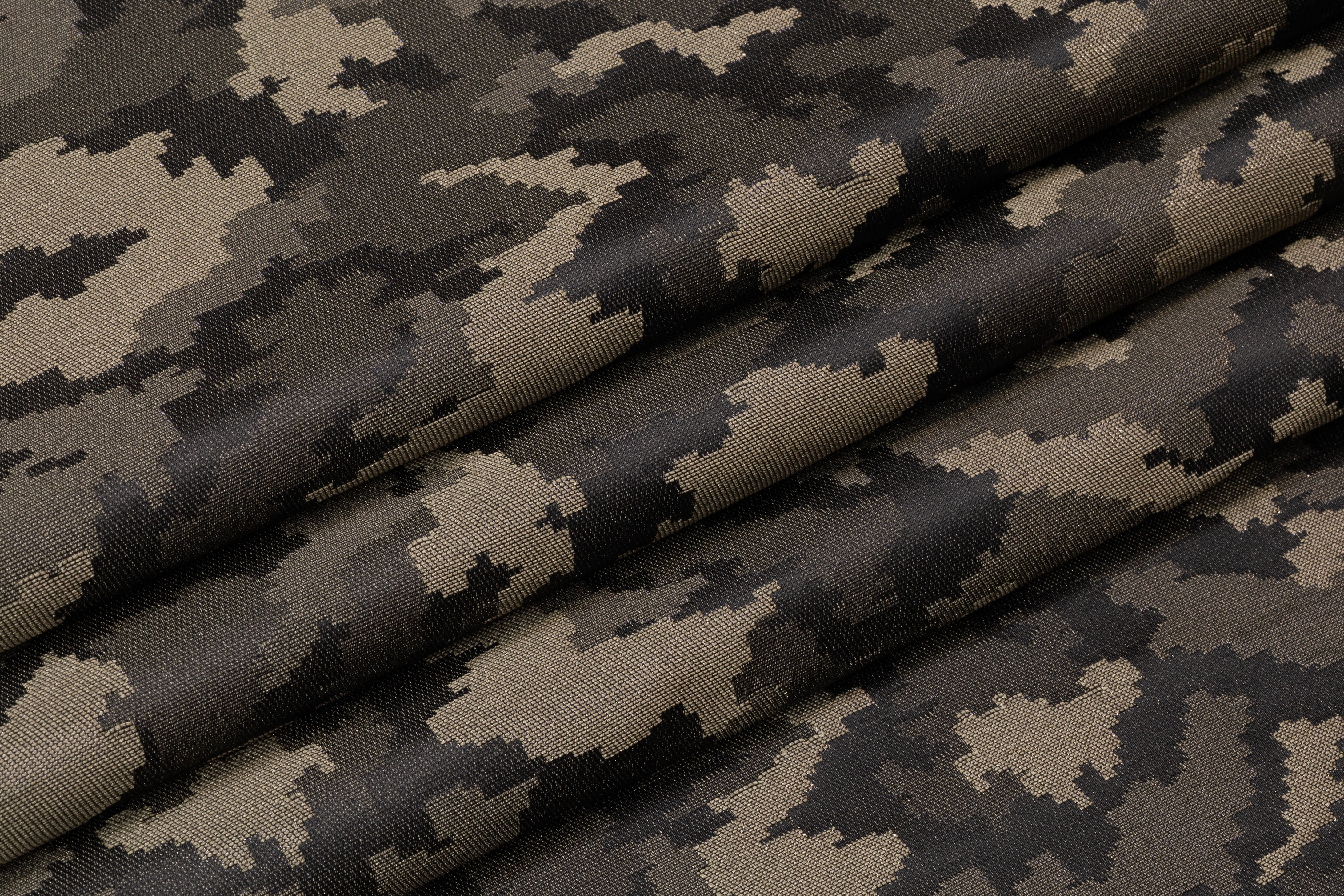 Camouflage Italian Brocade - Gunmetal Green