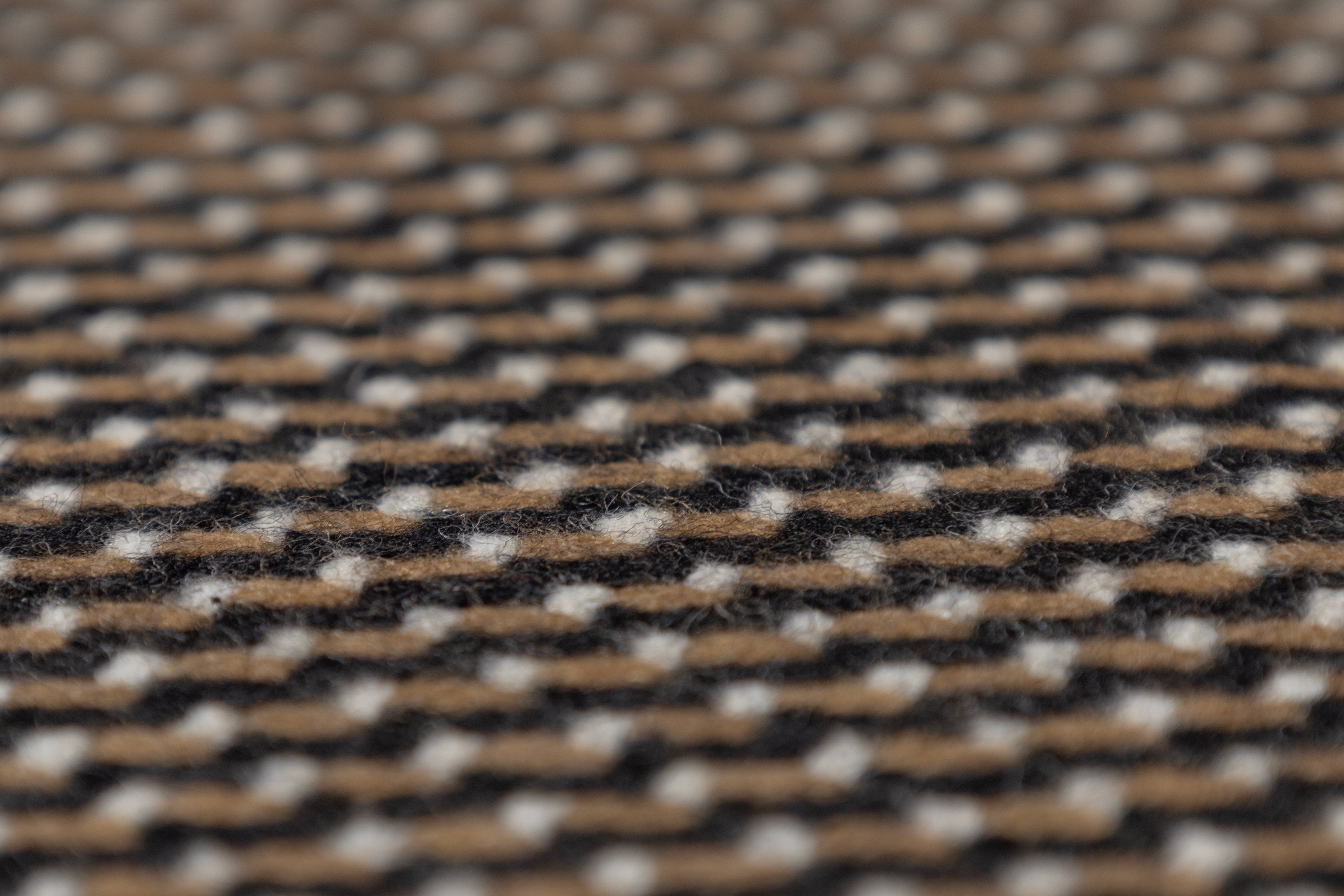 Italian Wool Tweed Coating - Brown / Black / White