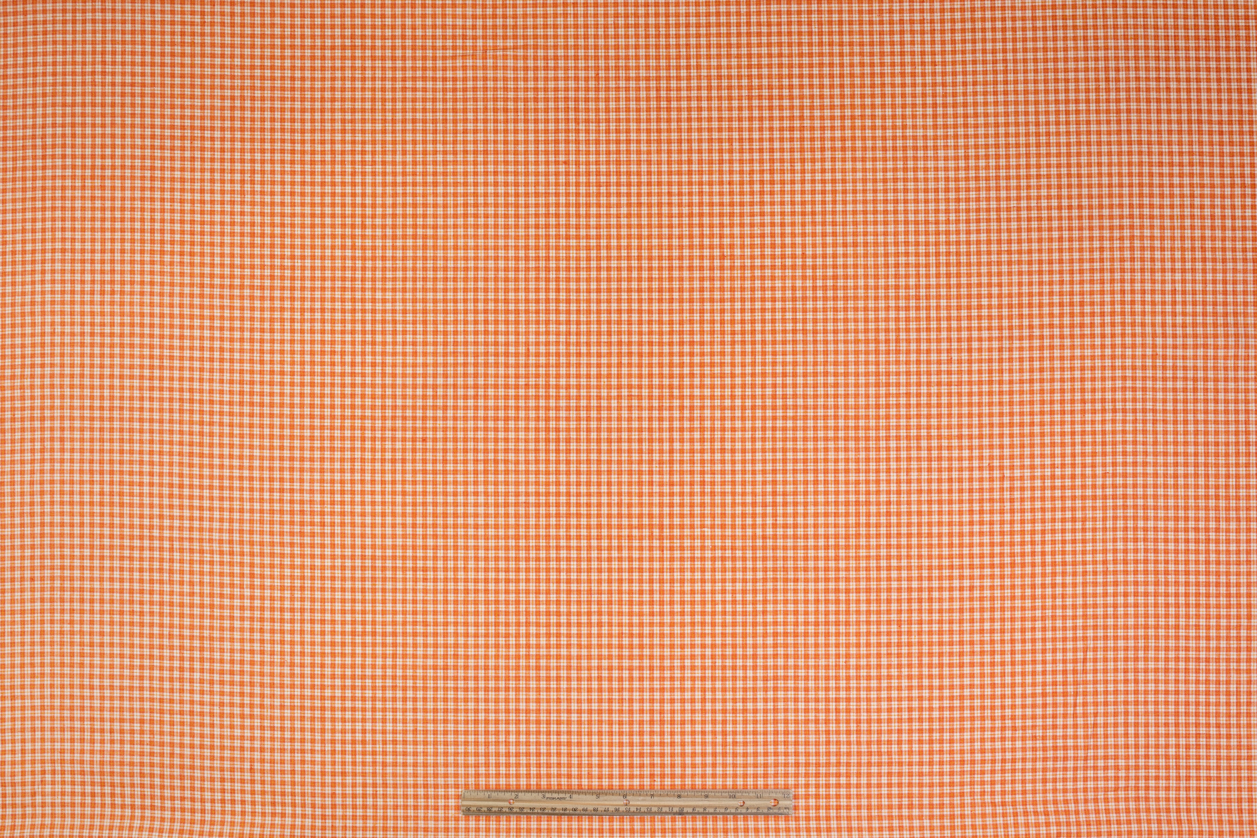 Checked Italian Linen - Orange
