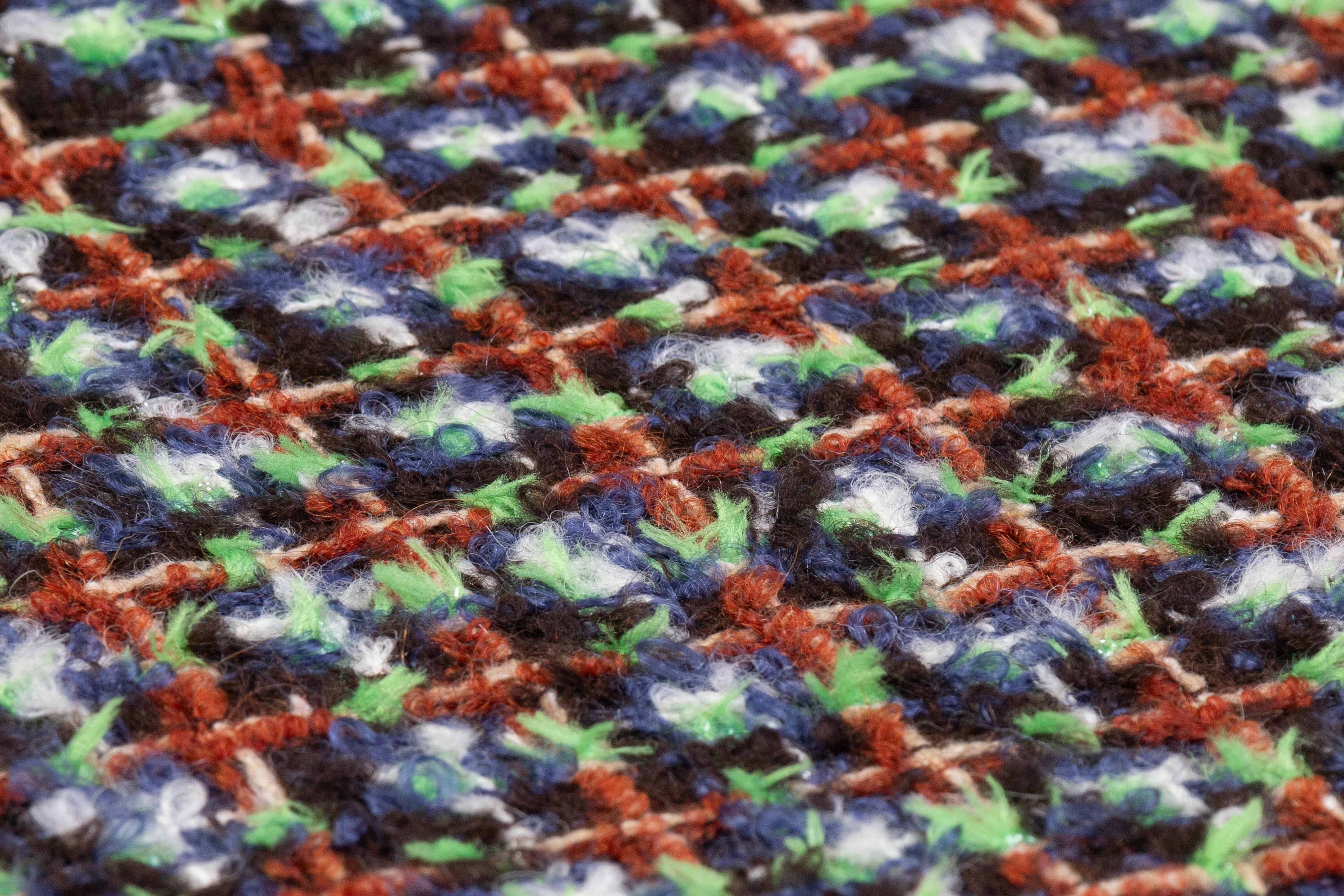 Metallic Italian Wool Tweed - Green / Navy / Brown / Rust