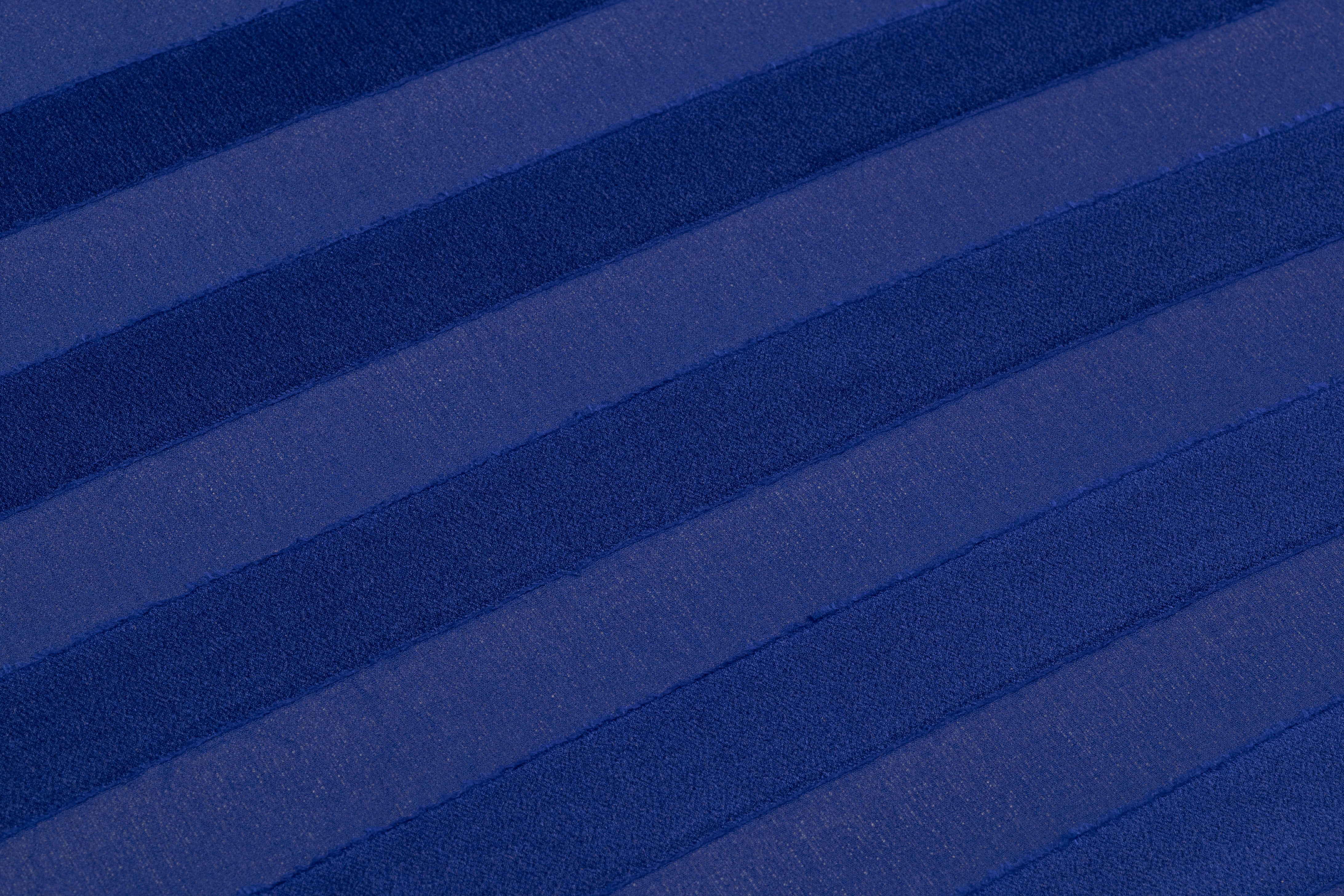 Striped Italian Silk Fil Coupé - Blue