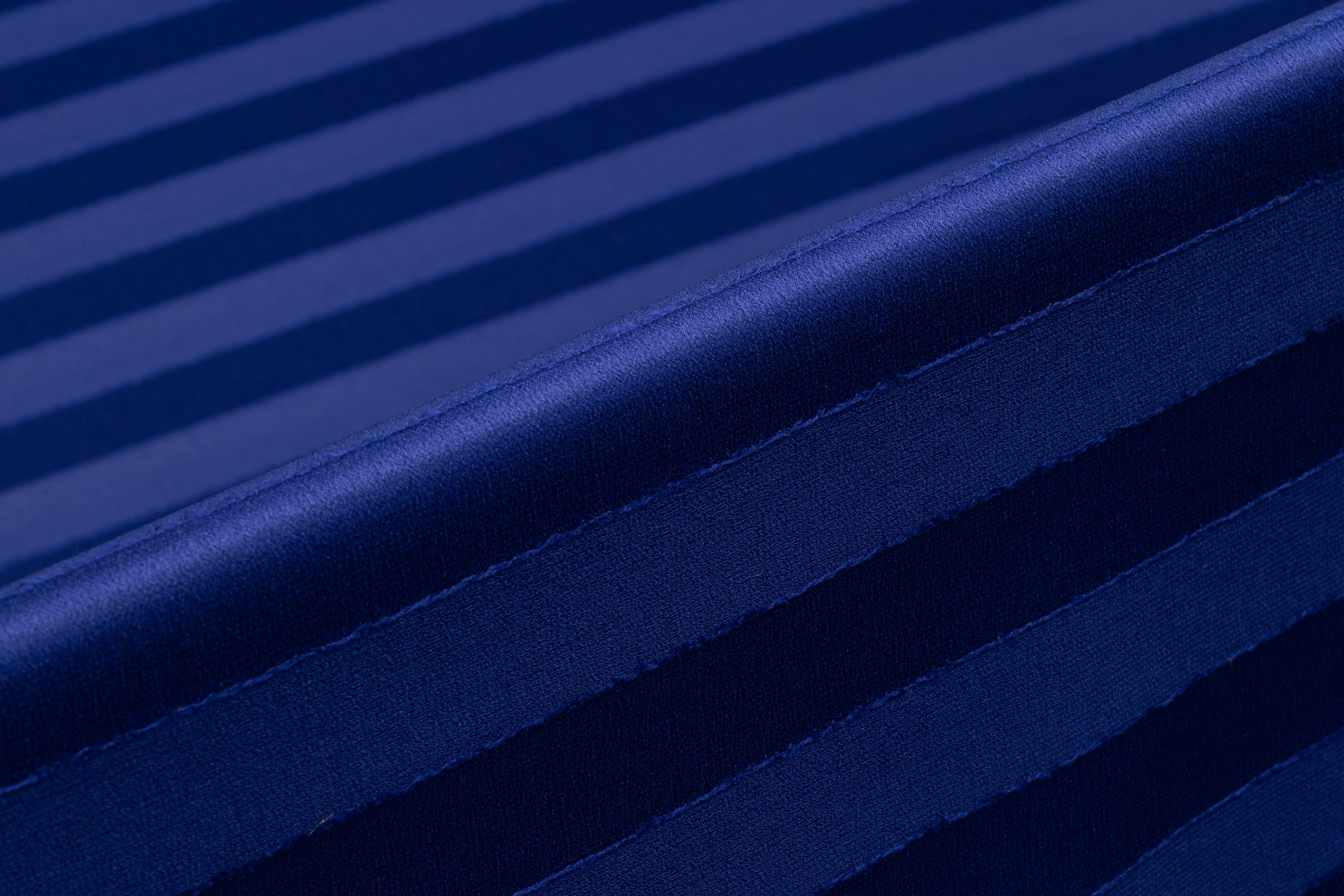 Striped Italian Silk Fil Coupé - Blue