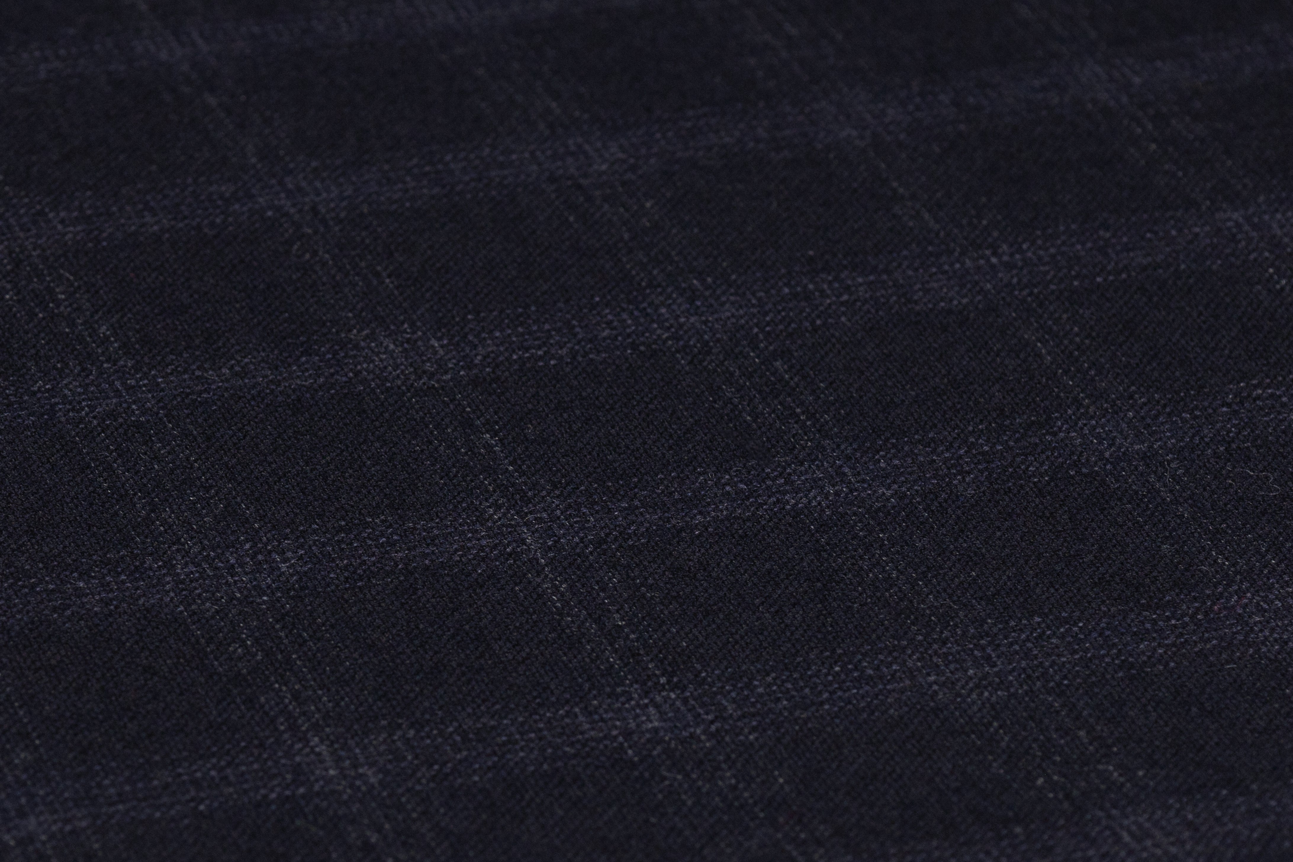 Checked Italian Wool Suiting - Navy