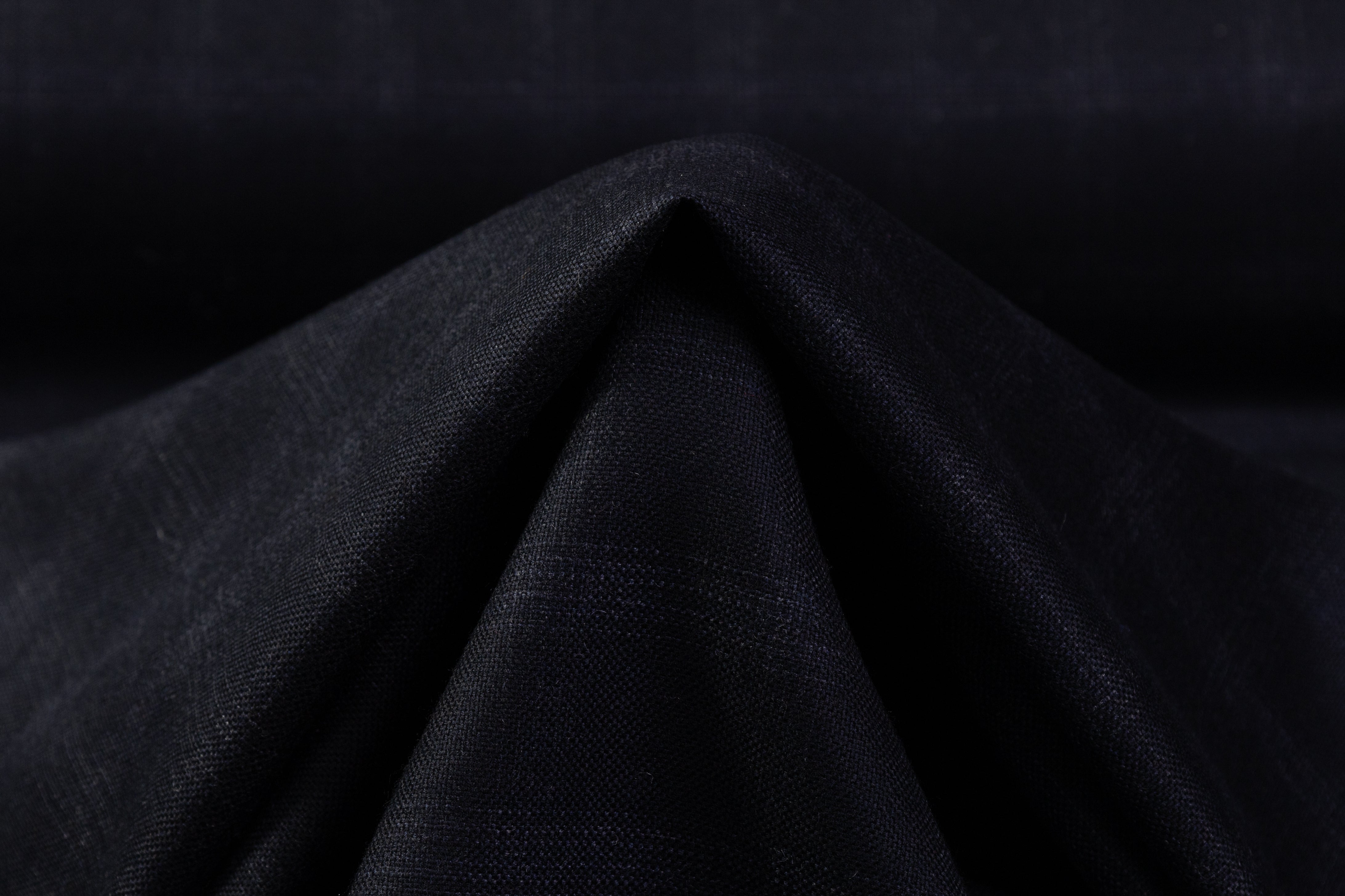 Checked Italian Wool Suiting - Navy