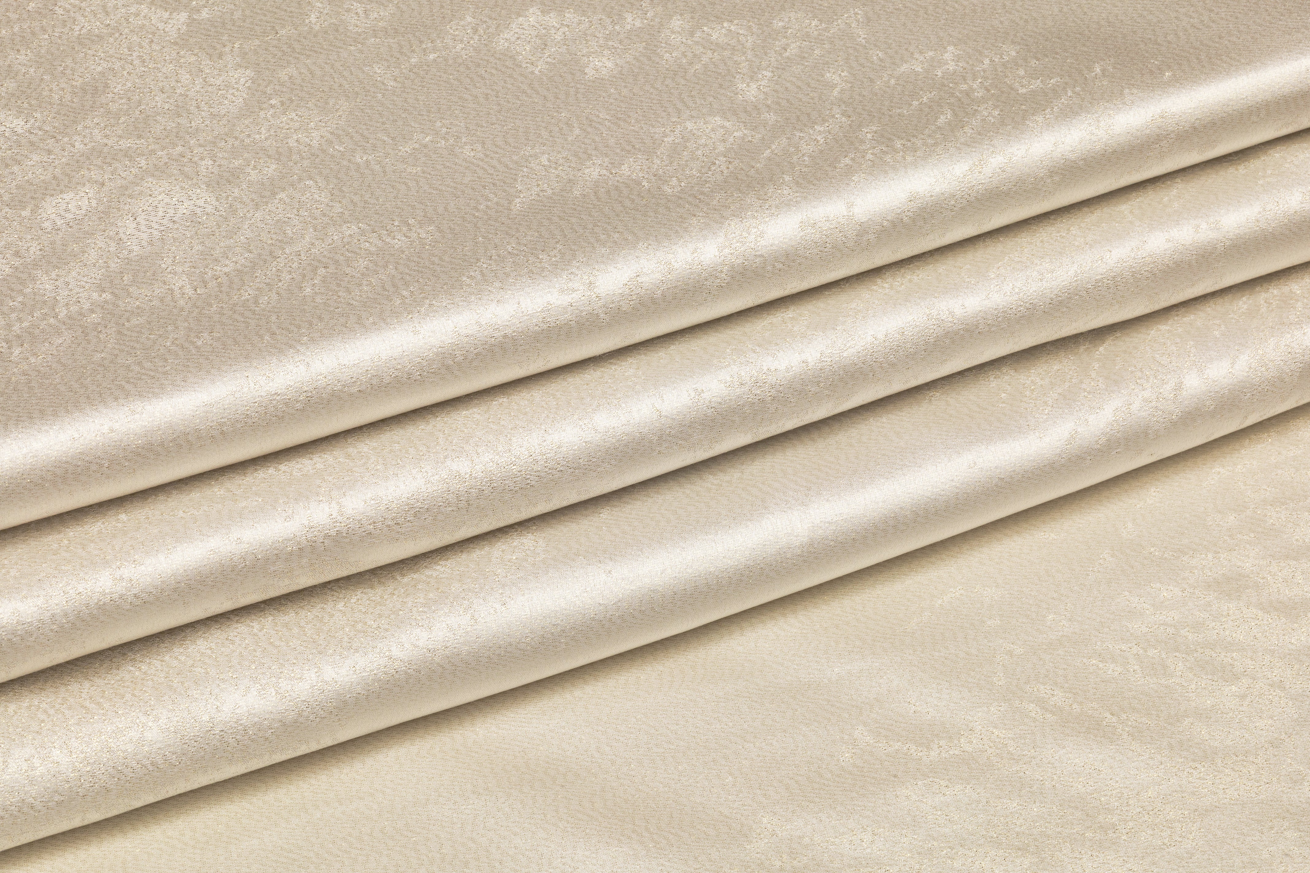 Abstract Italian Silk Viscose Metallic Jacquard - Ivory / Gold