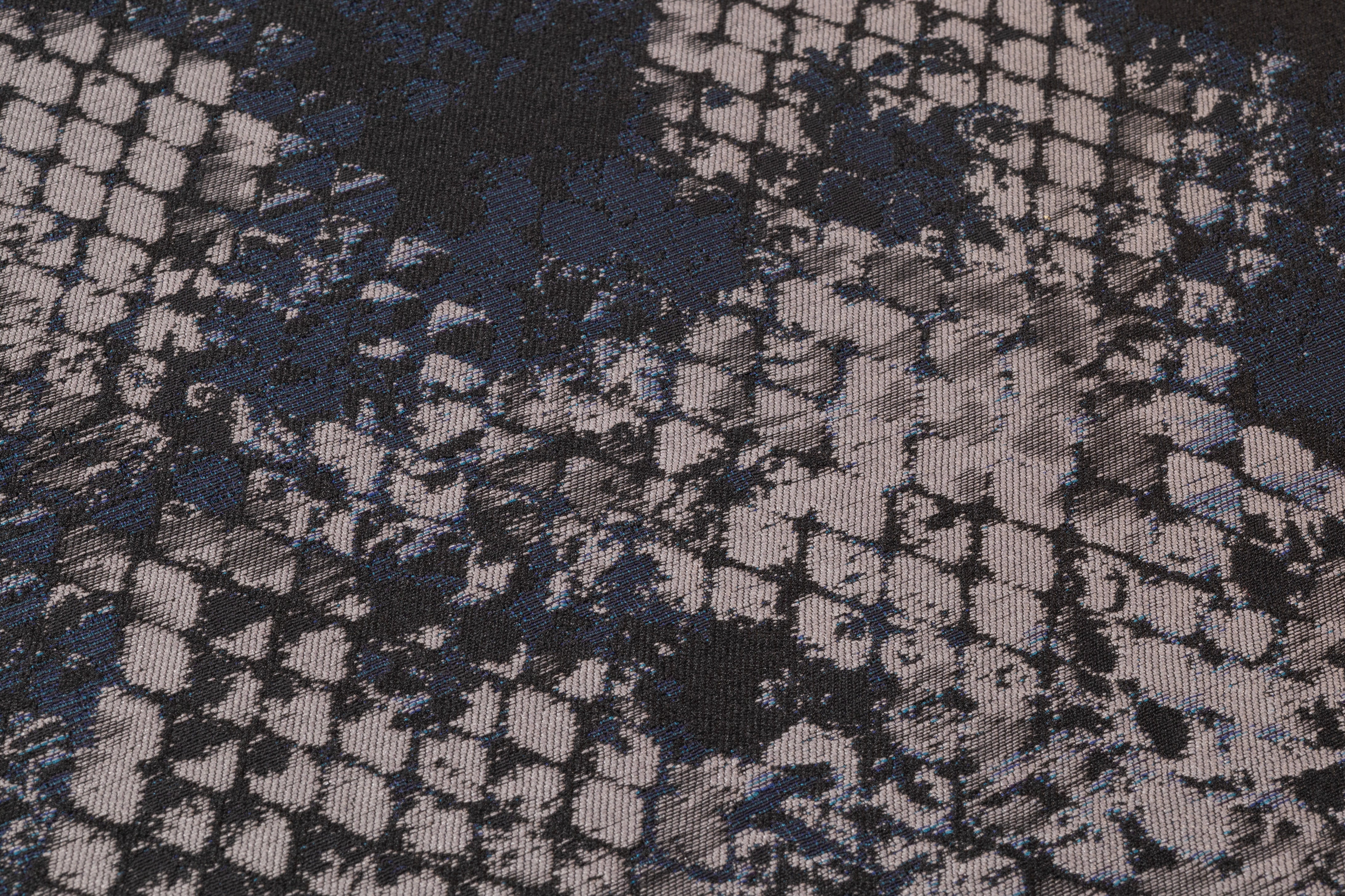 Abstract Italian Brocade - Blue / Gray