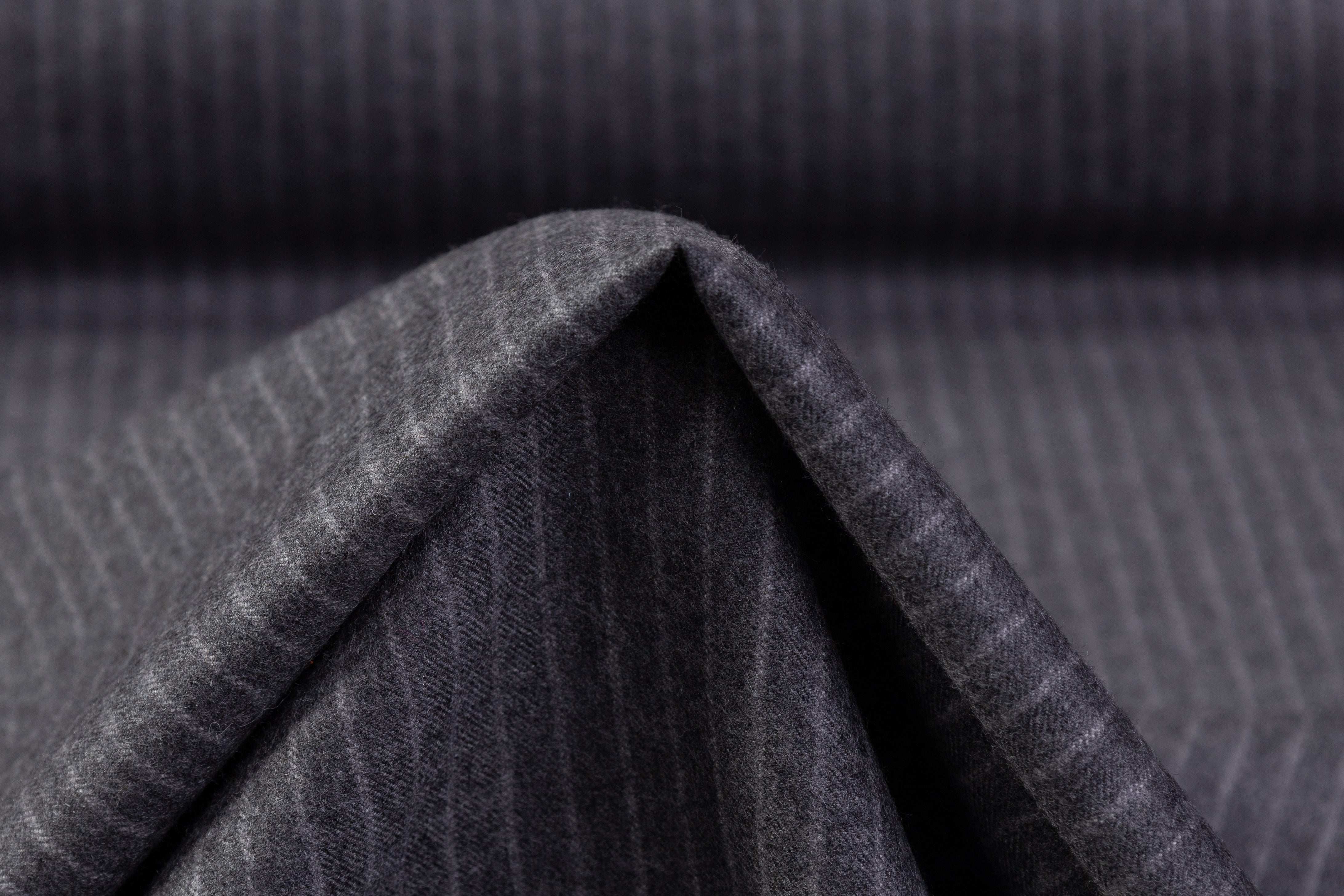 Striped Italian Wool Flannel - Gray