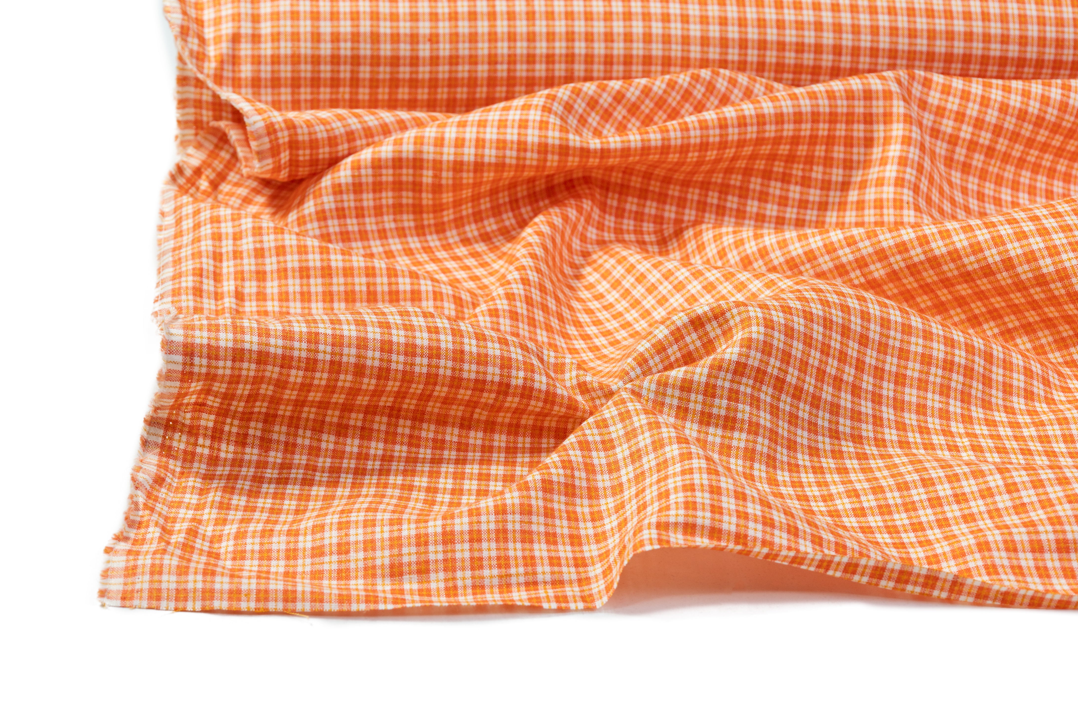 Checked Italian Linen - Orange