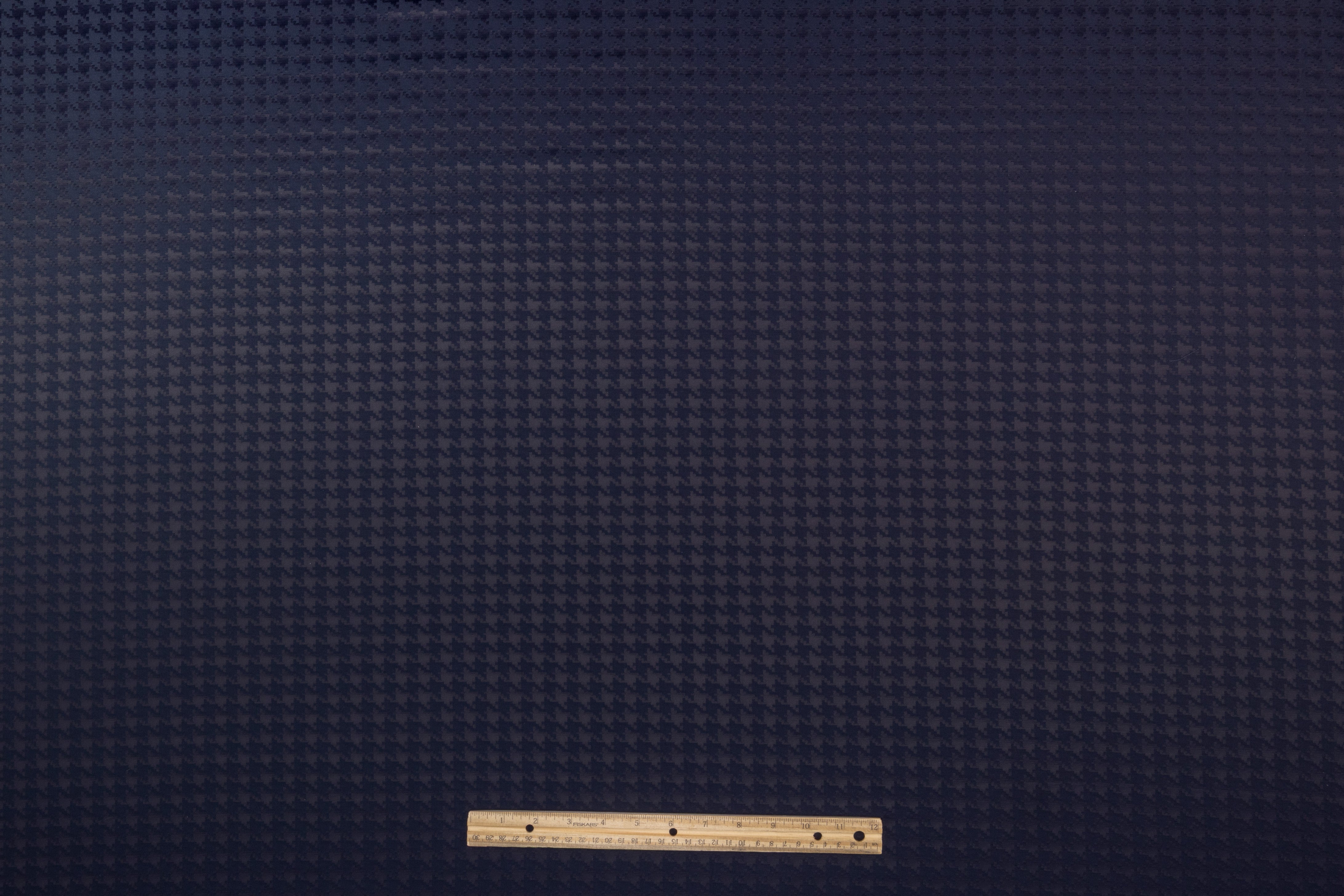 Houndstooth Italian Cotton Blend Brocade - Navy
