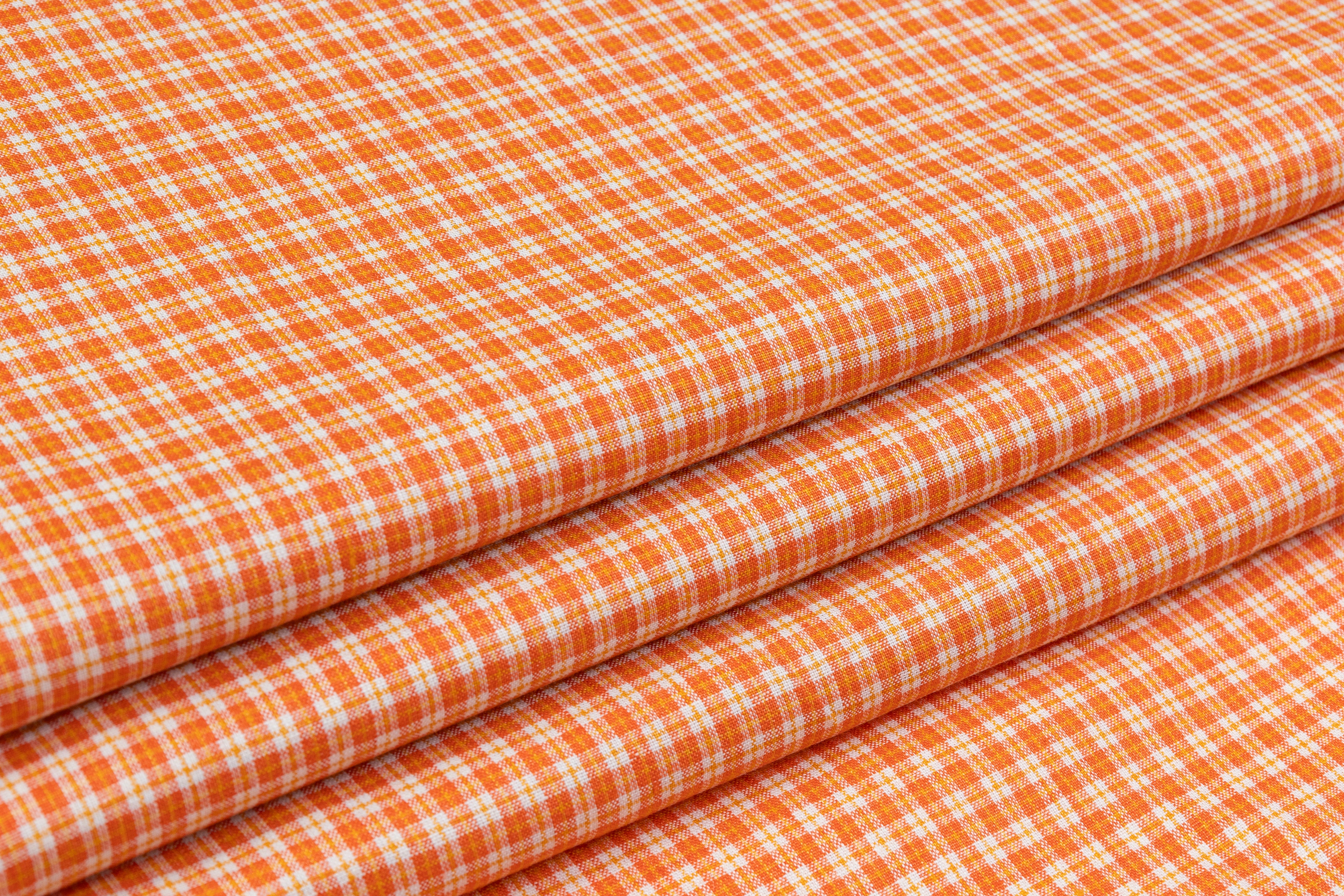 Checked Italian Linen - Orange