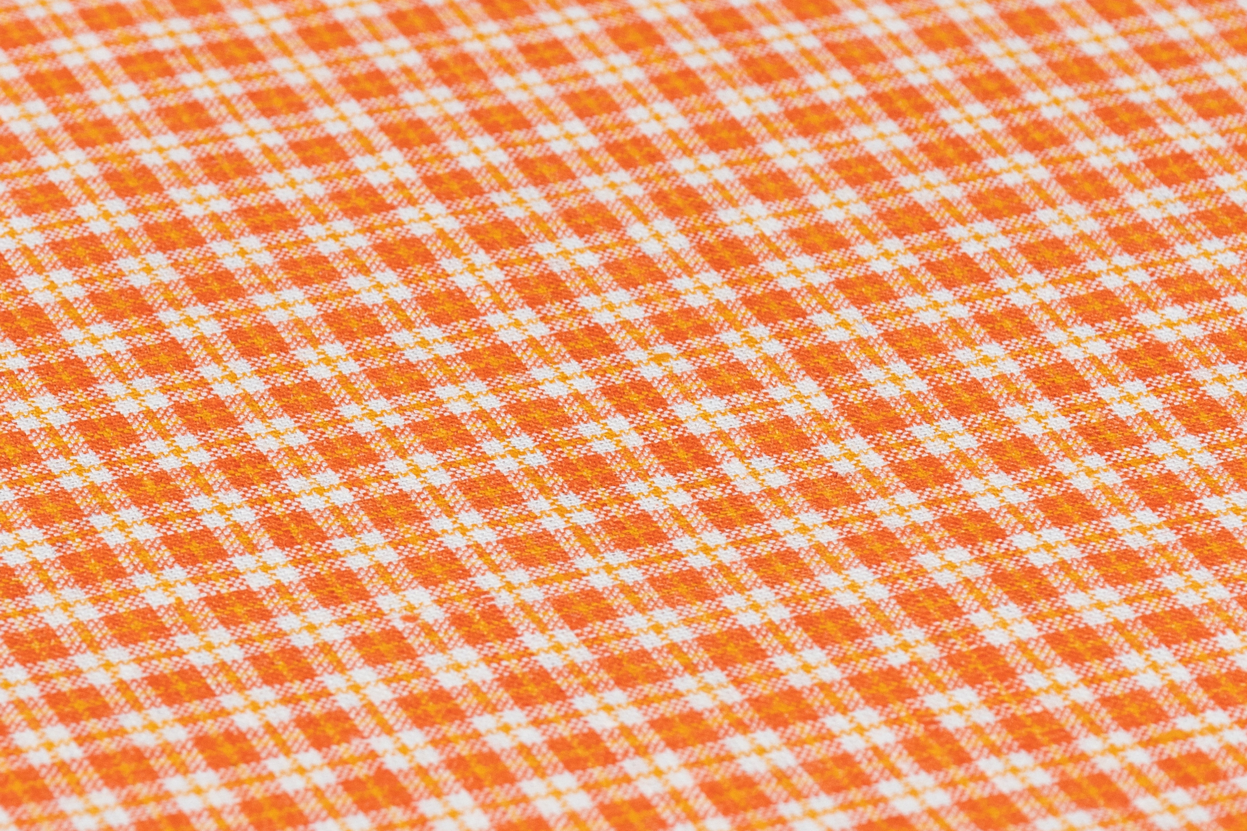 Checked Italian Linen - Orange