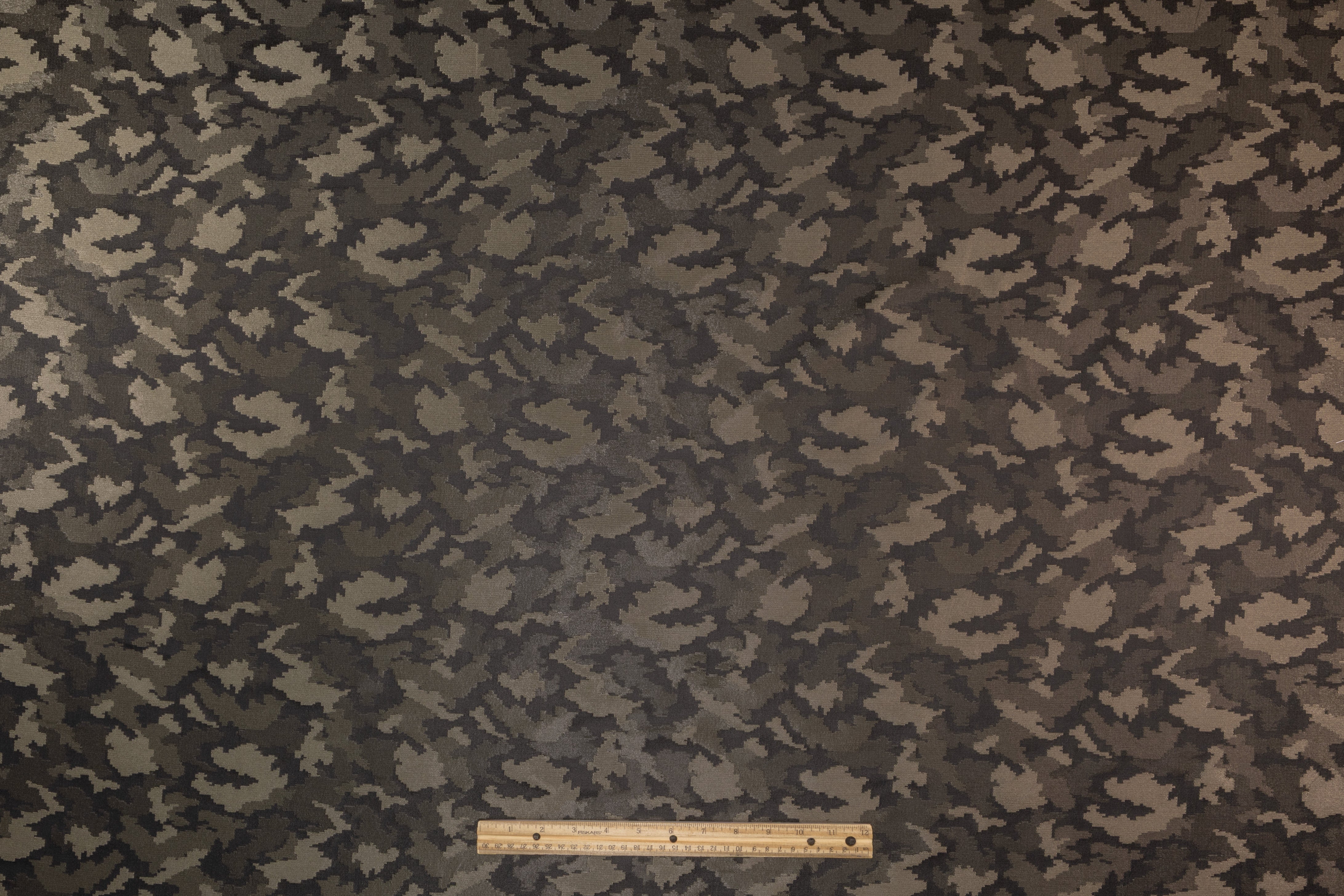 Camouflage Italian Brocade - Gunmetal Green
