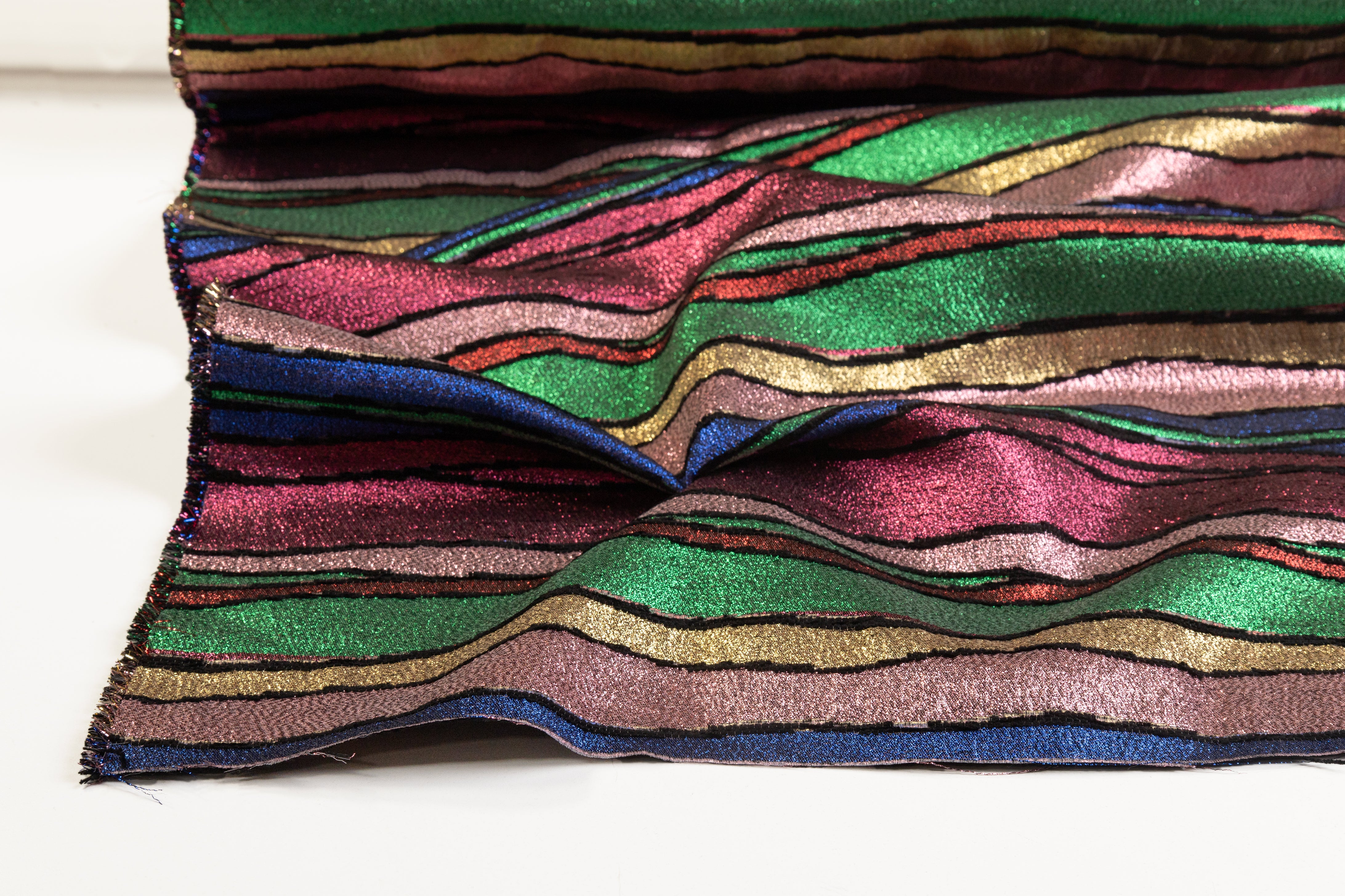 Metallic Italian Silk Blend Chenille Brocade - Multicolor