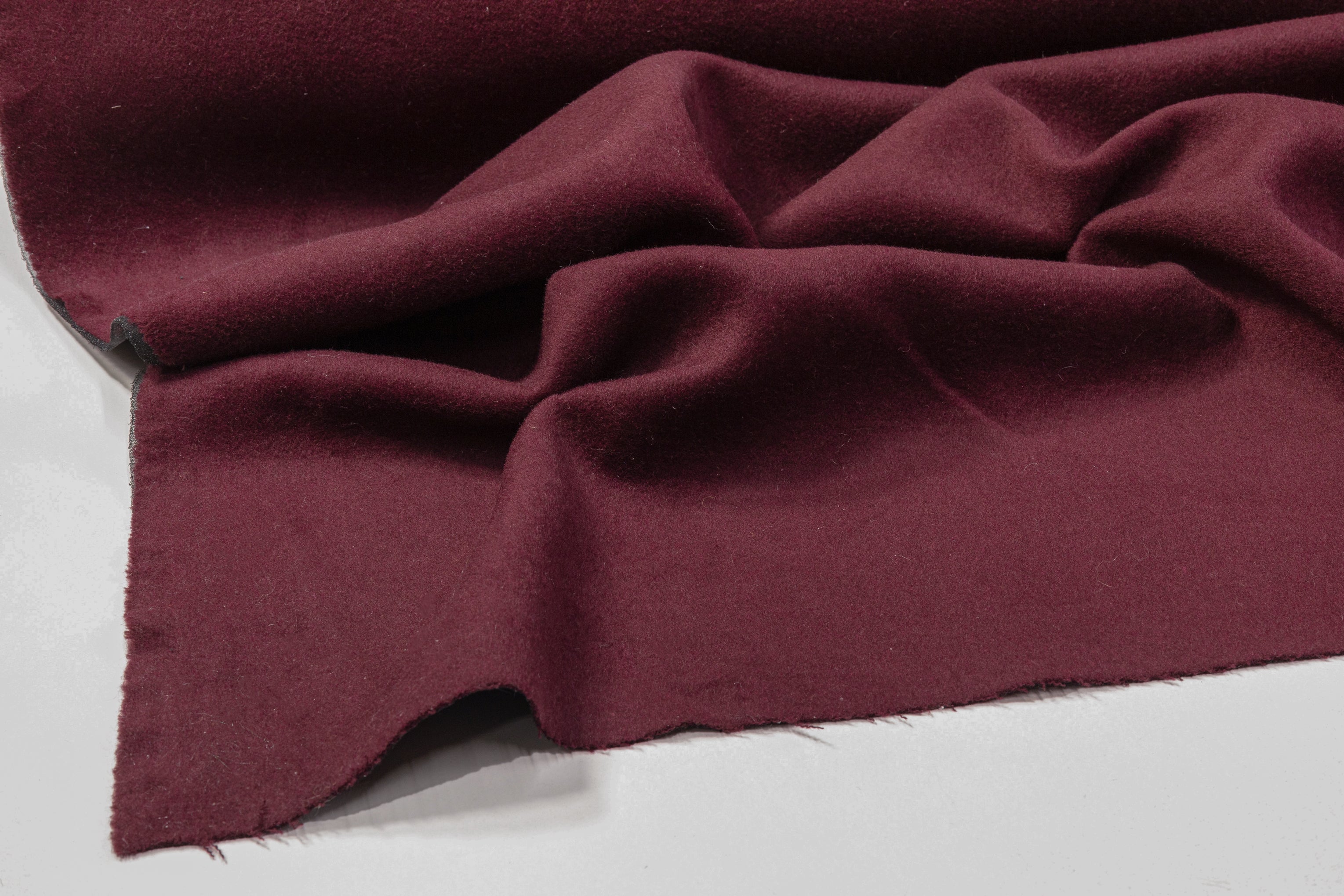 Fused Poly Wool Coating - Burgundy