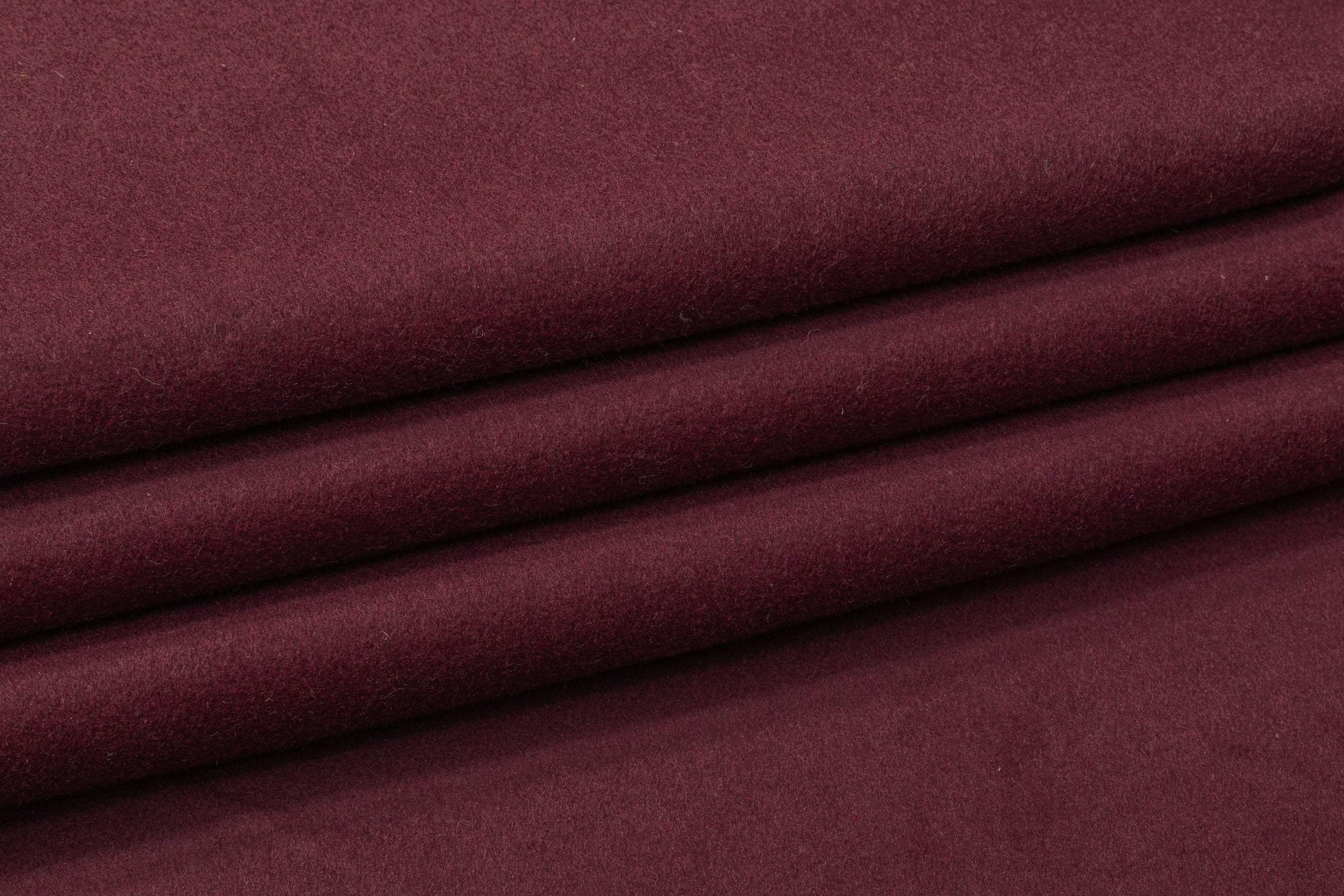 Fused Poly Wool Coating - Burgundy