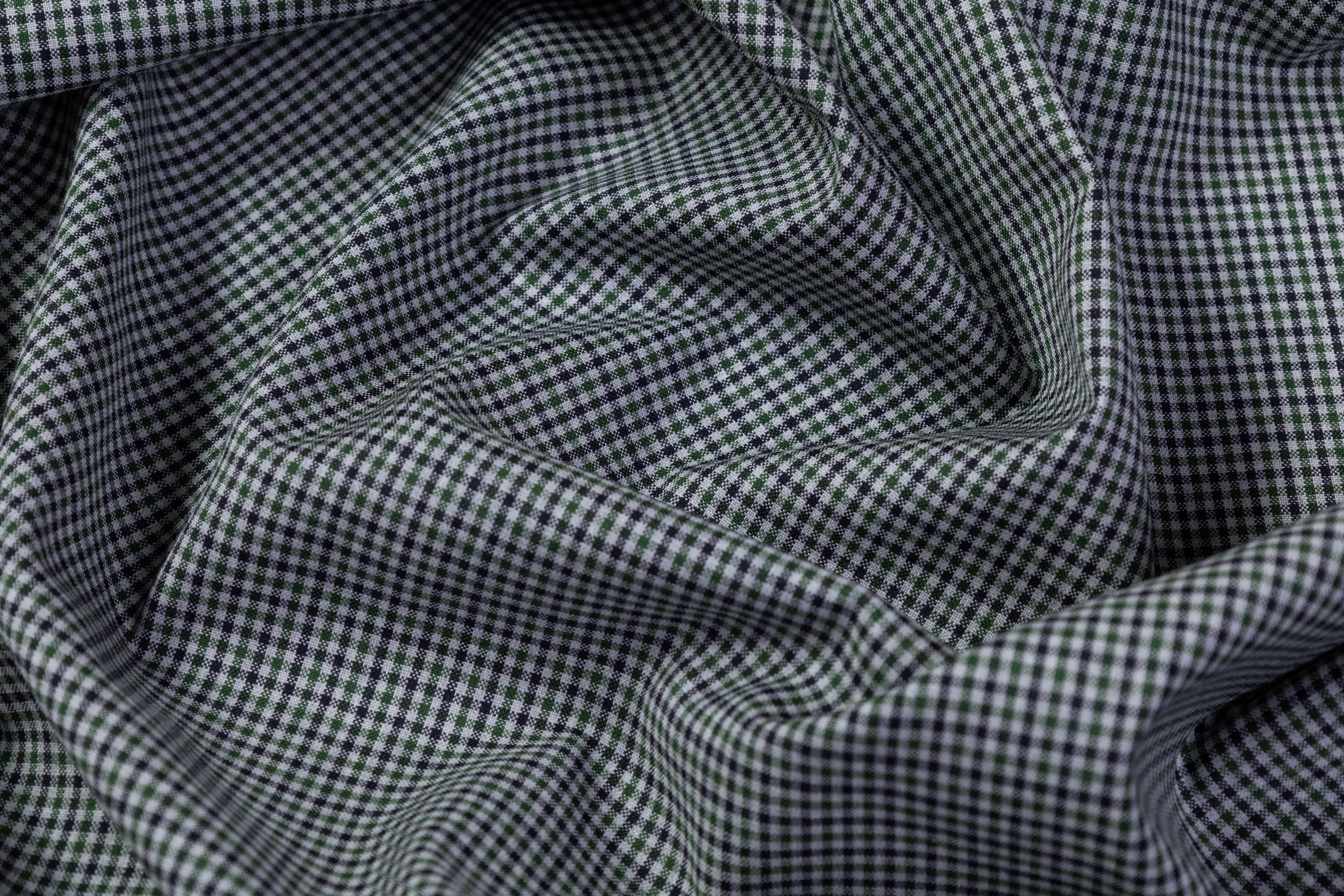 Tallia di Delfino - Micro Plaid Italian Wool Suiting - Green