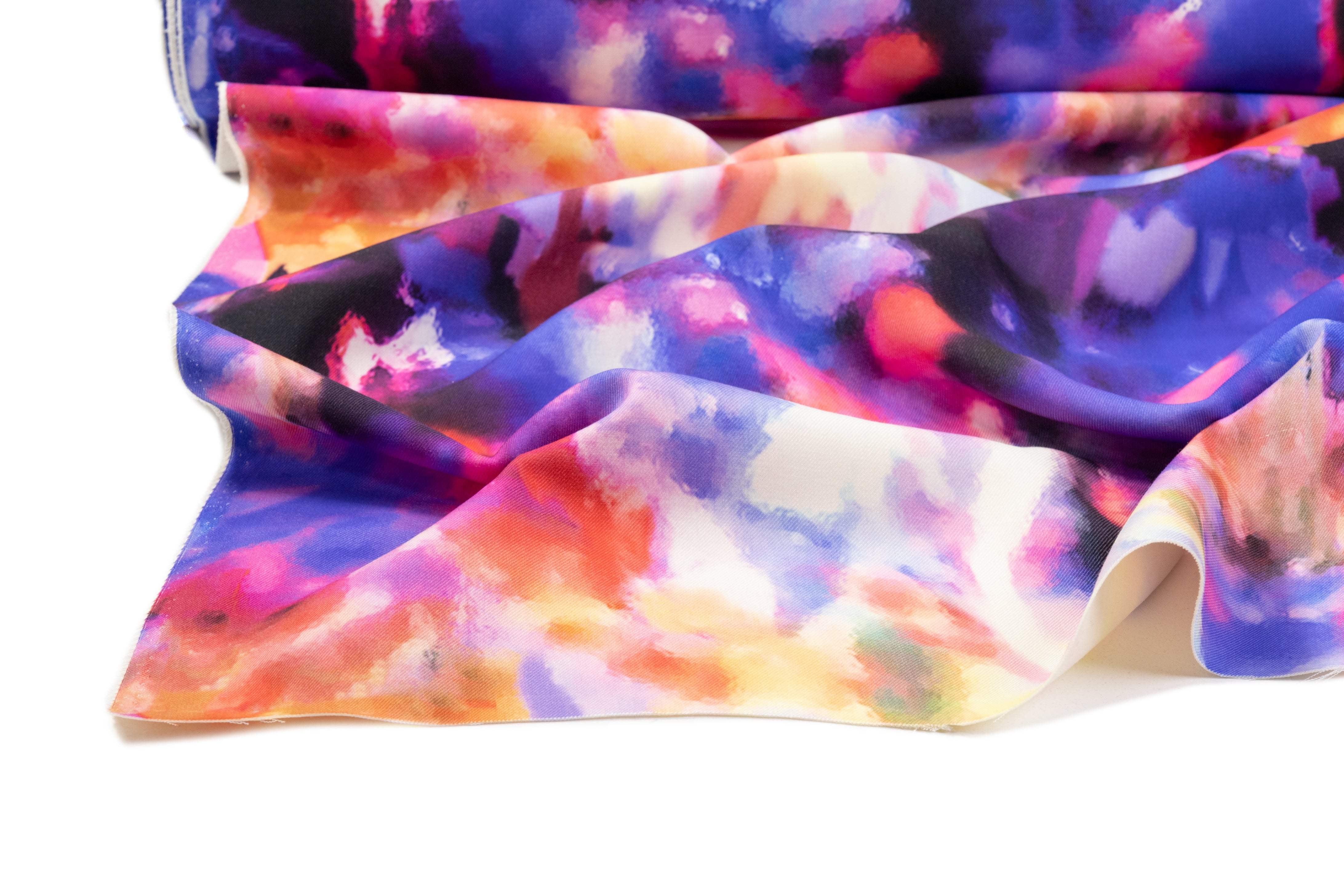 Abstract Italian Silk and Wool Twill - Multicolor