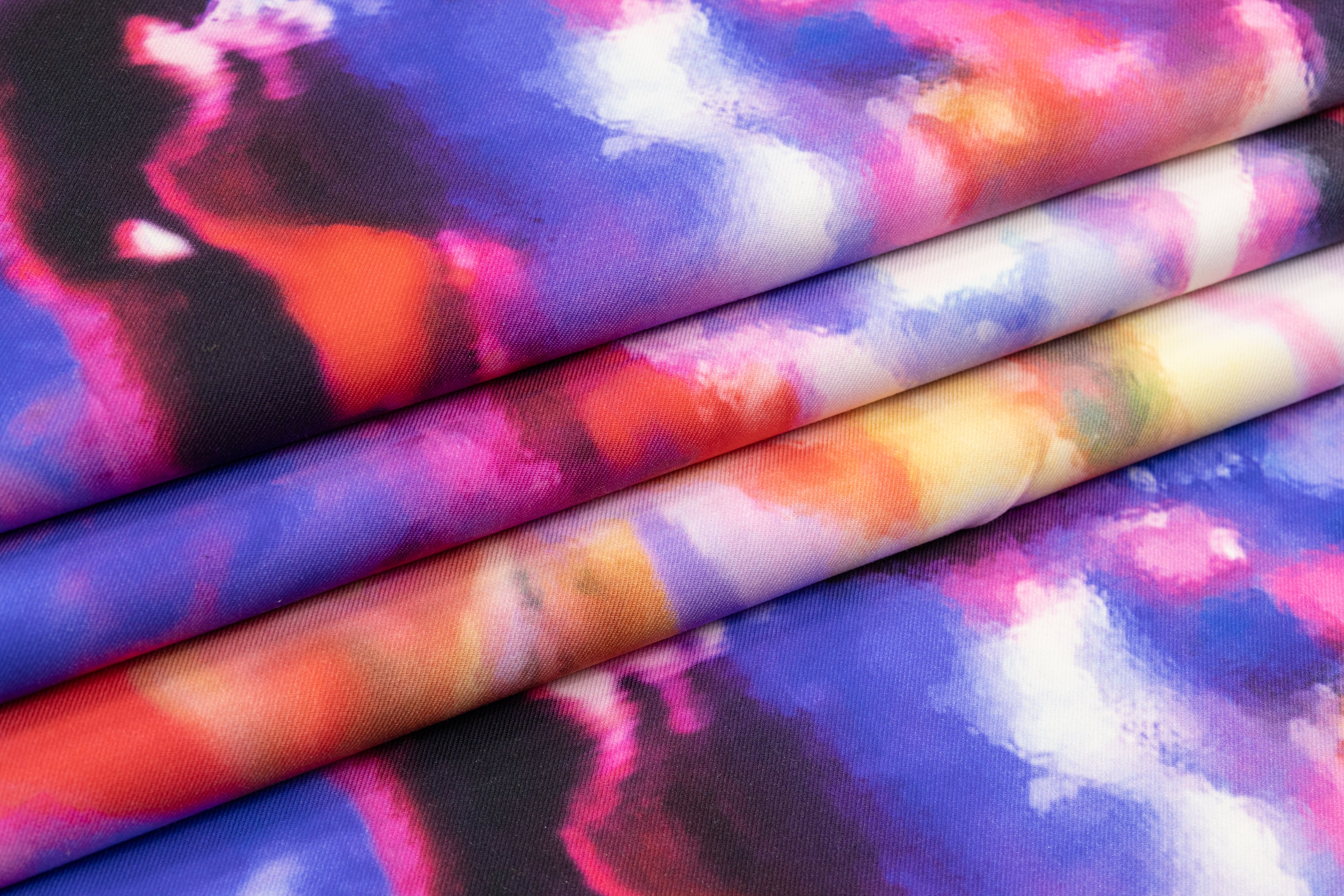 Abstract Italian Silk and Wool Twill - Multicolor