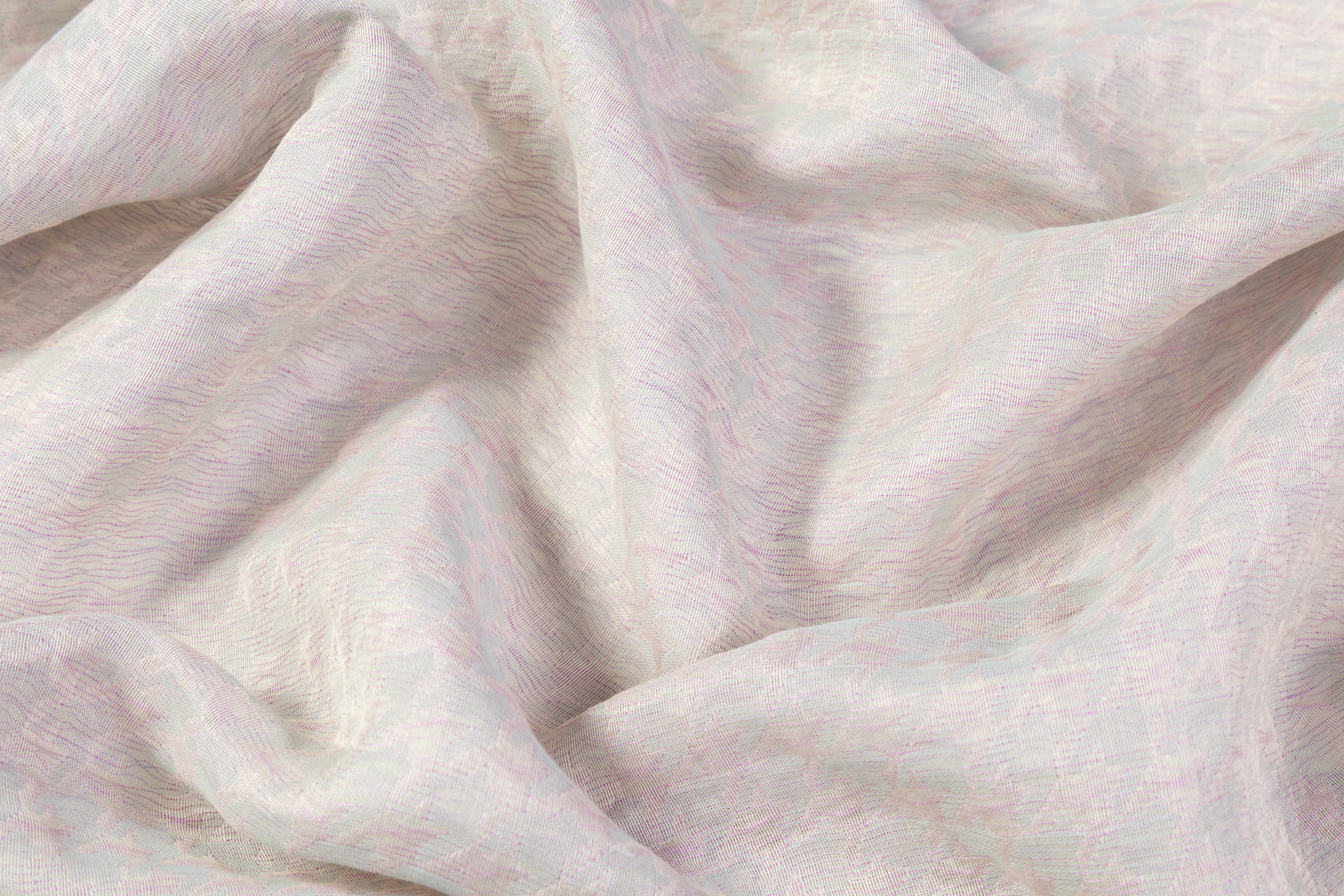 Houndstooth Italian Sheer Jacquard - Icy Blue / Lavender