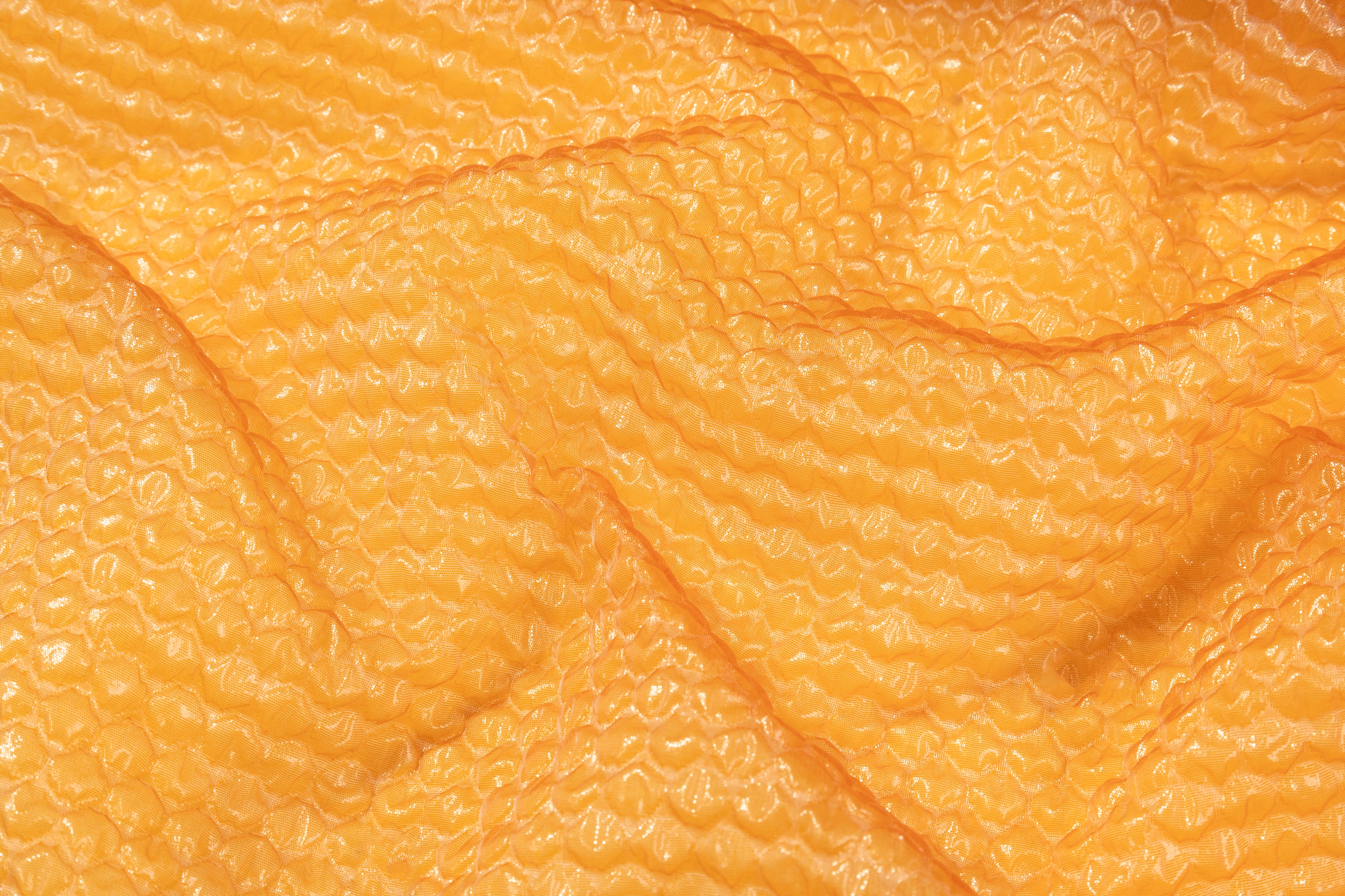 Metallic Italian Silk Blend Novelty Organza - Orange