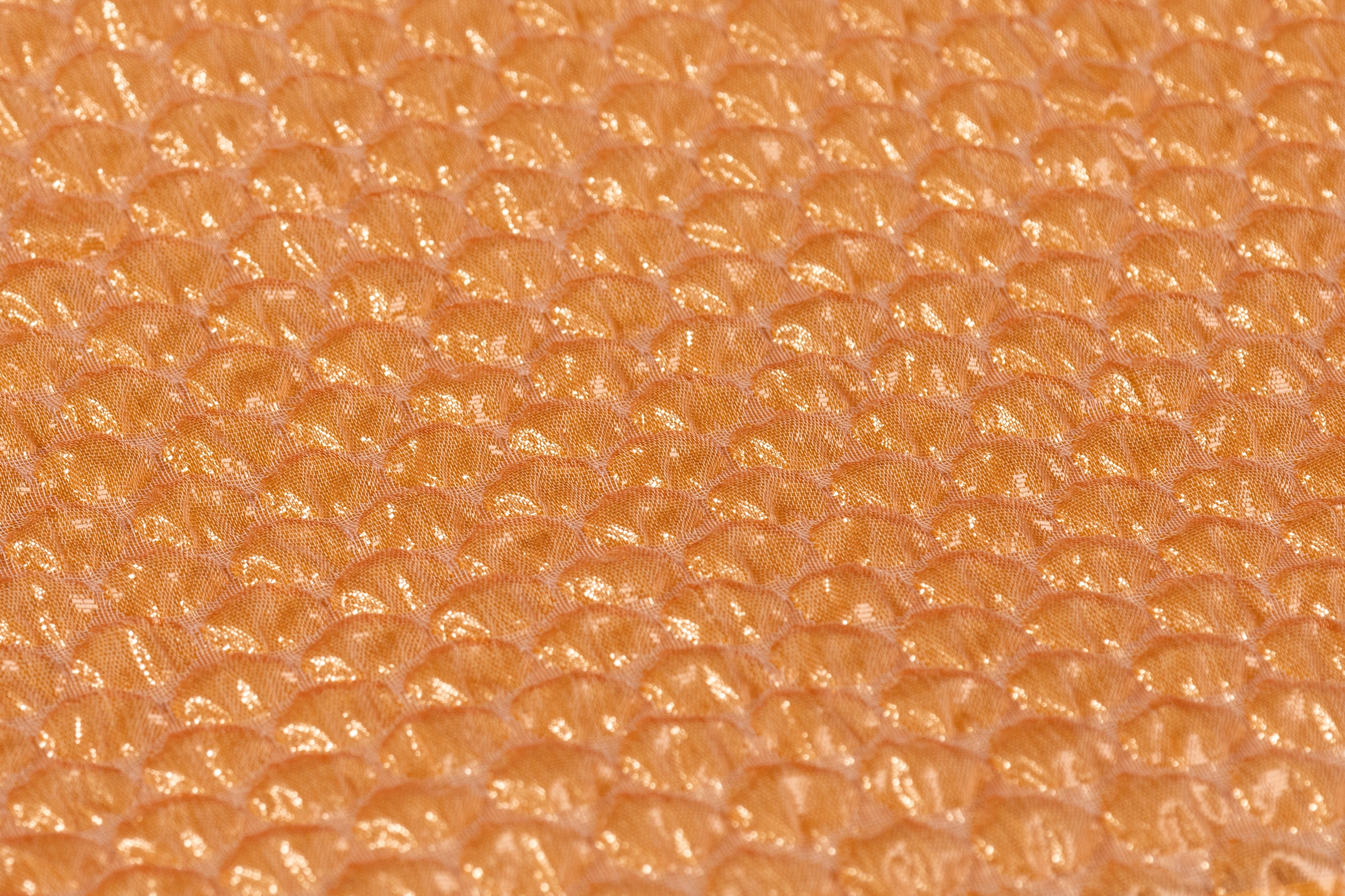 Metallic Italian Silk Blend Novelty Organza - Orange