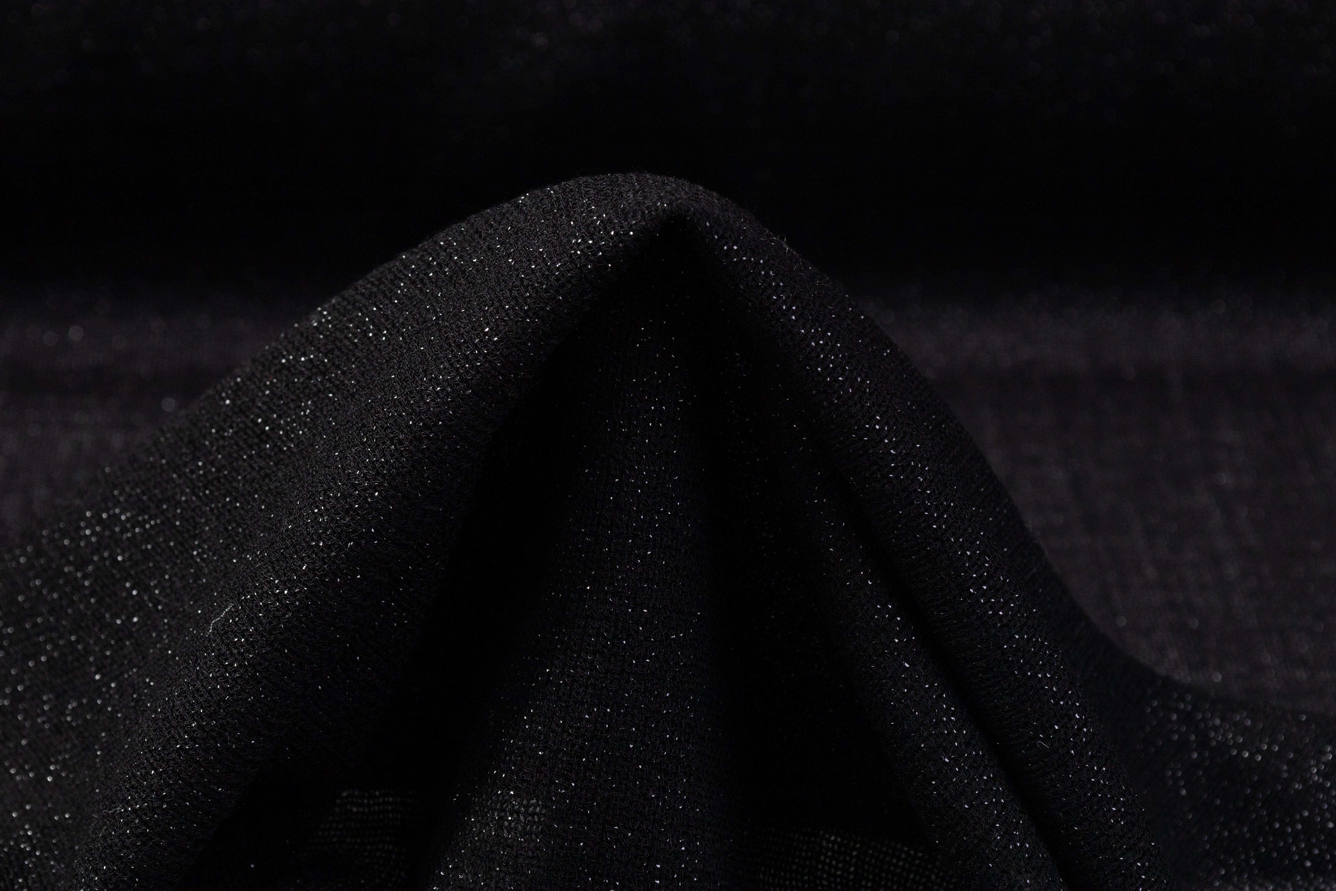Metallic Italian Wool Gauze - Black / Silver