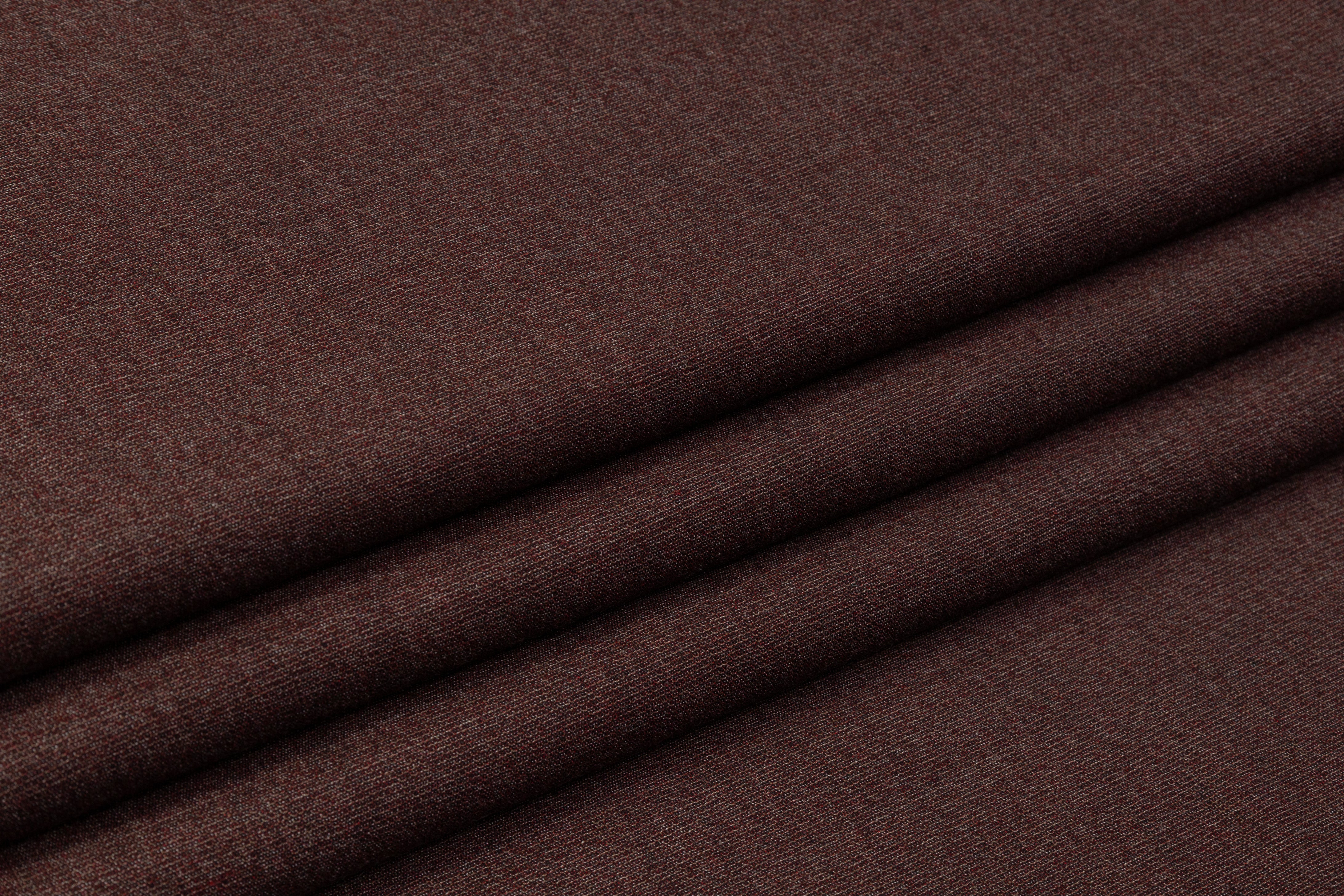 Heathered Italian Wool Suiting - Burgundy