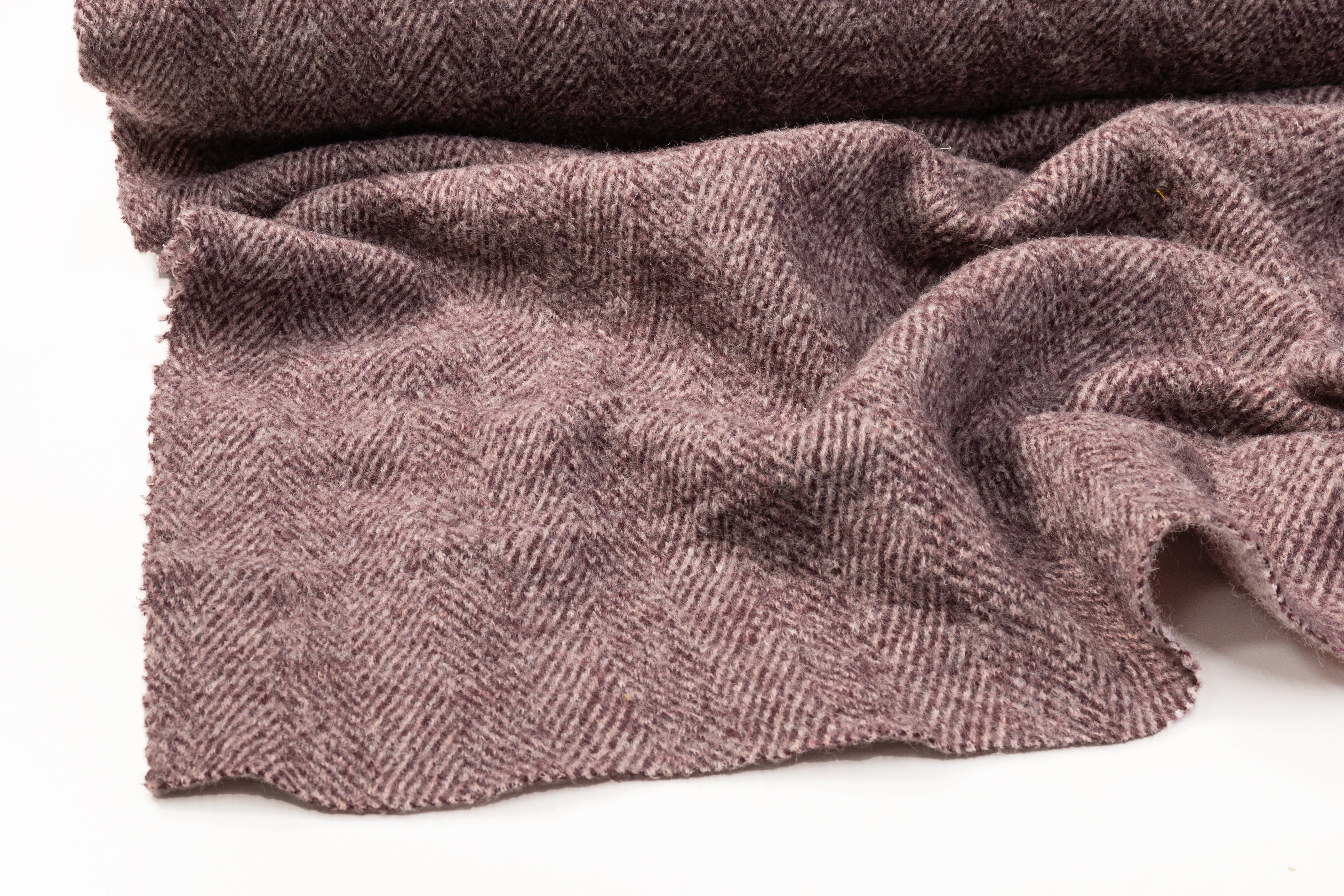 Herringbone Boiled Wool - Mauve