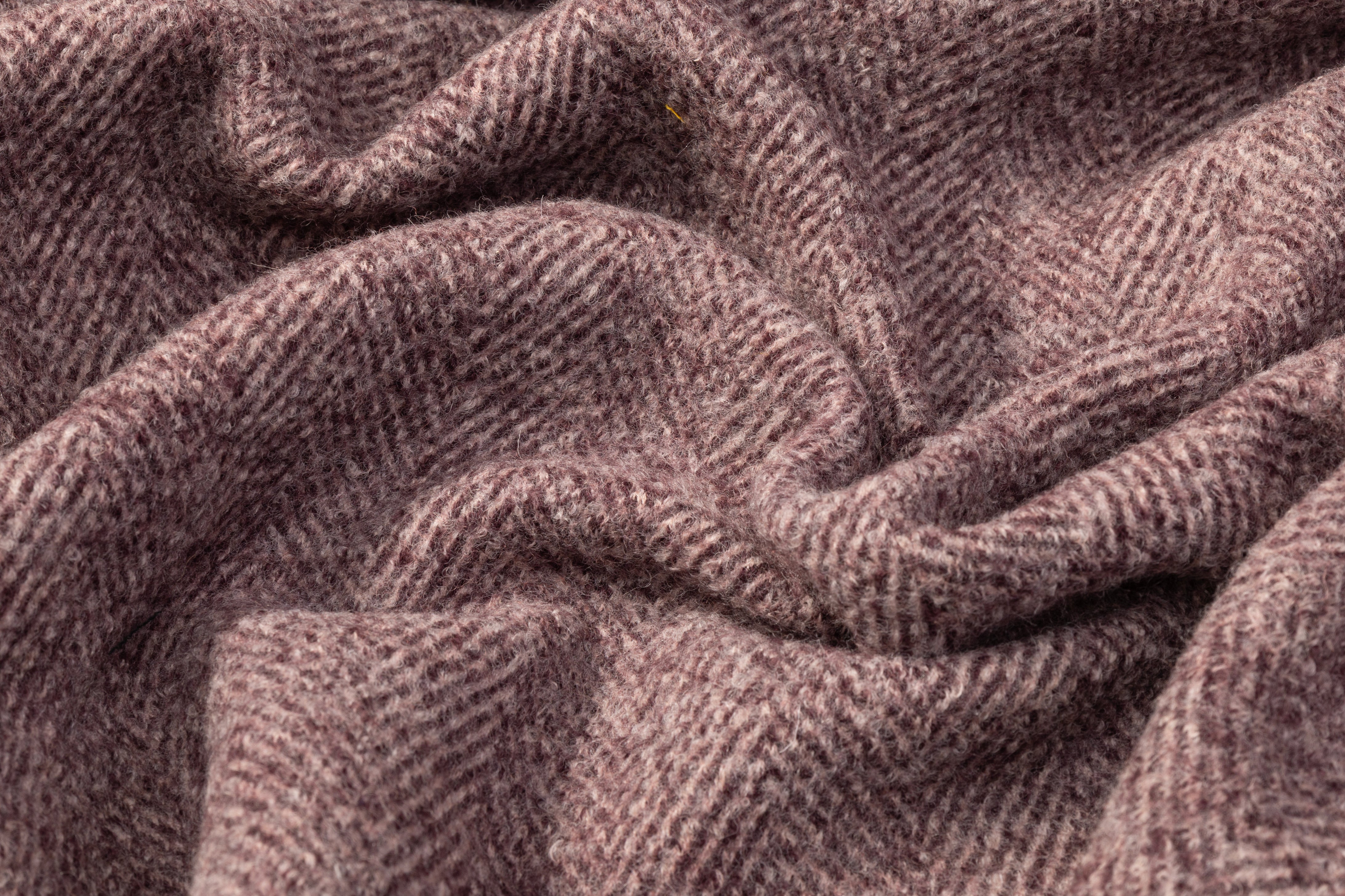 Herringbone Boiled Wool - Mauve