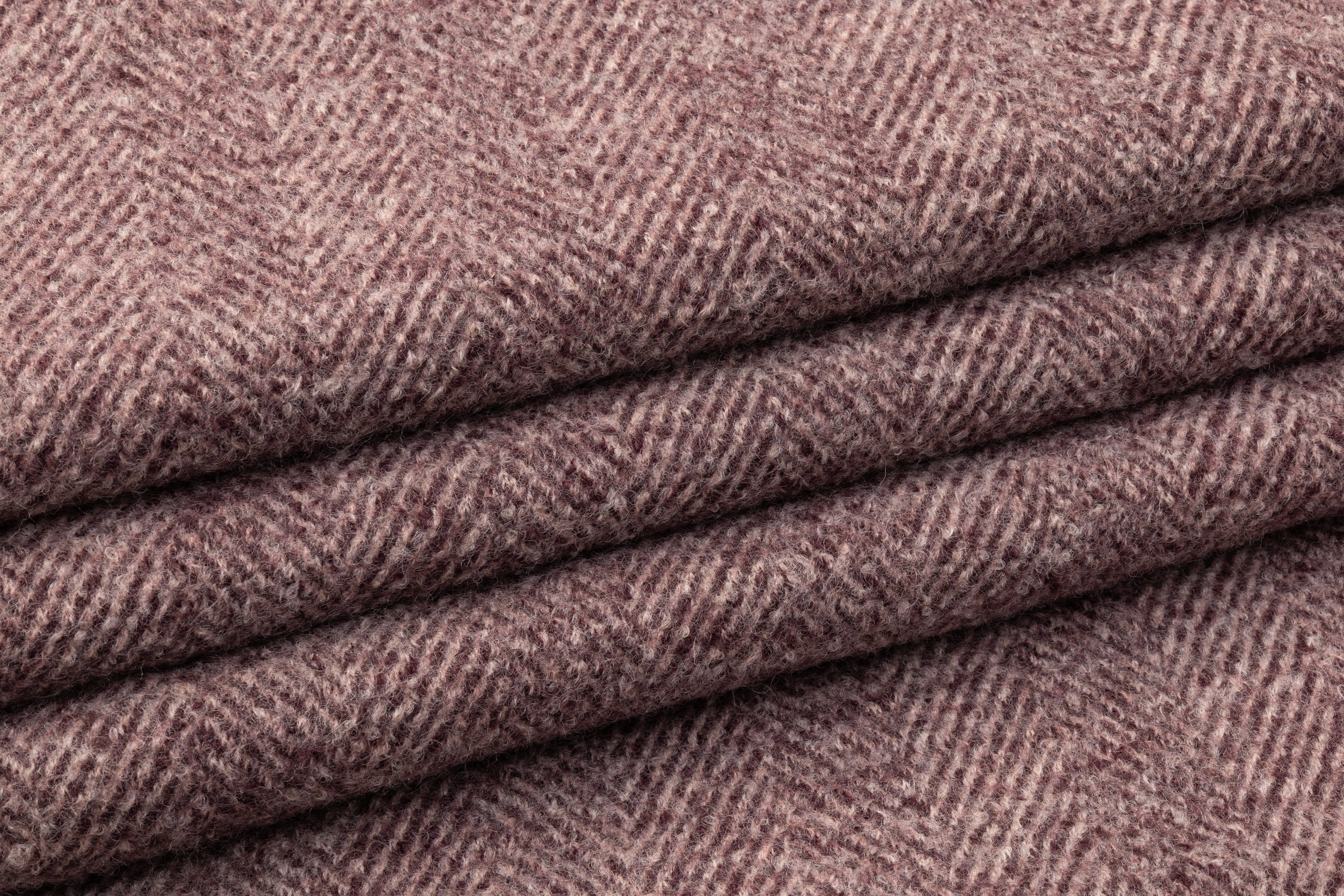 Herringbone Boiled Wool - Mauve