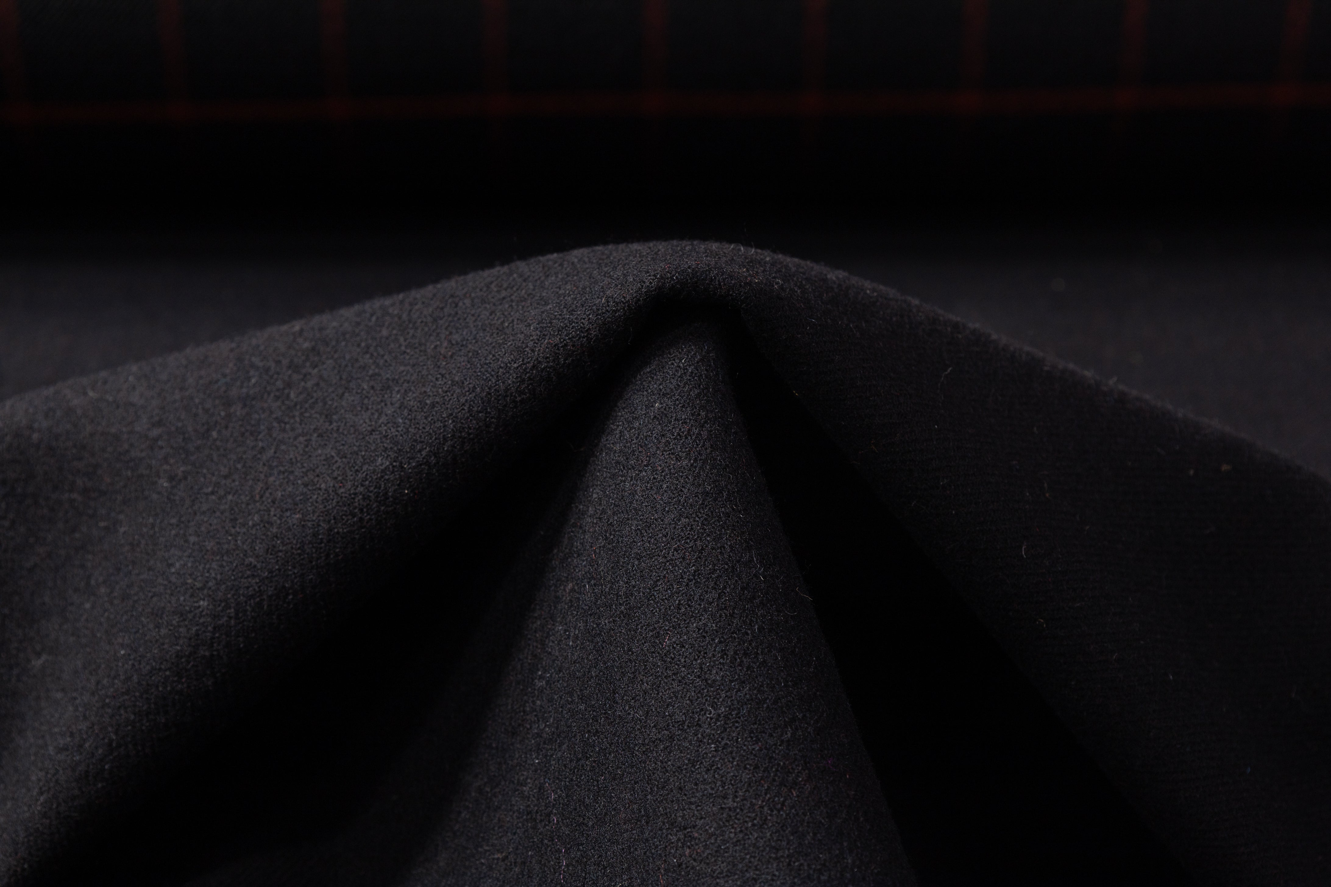 Double Faced Italian Wool Coating - Black / Red