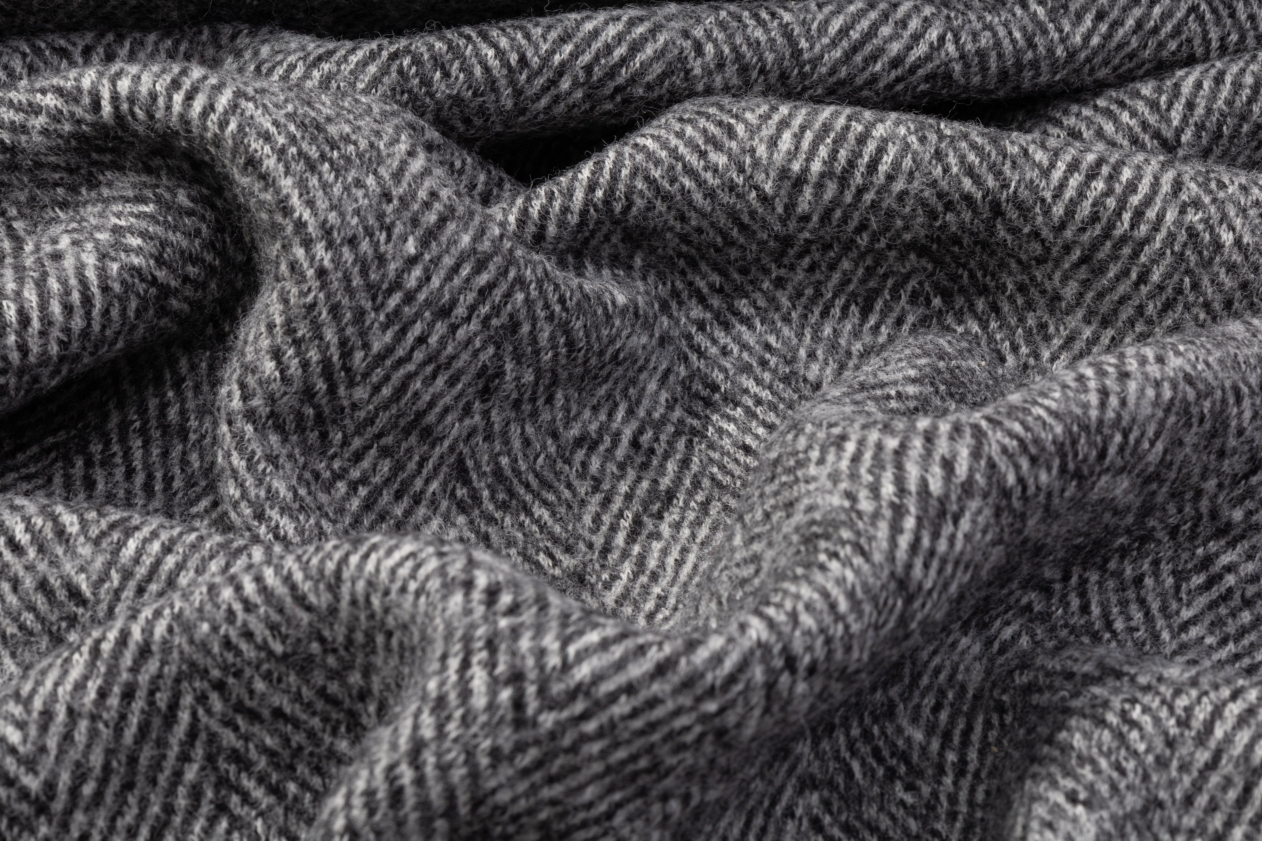 Herringbone Boiled Wool - Gray