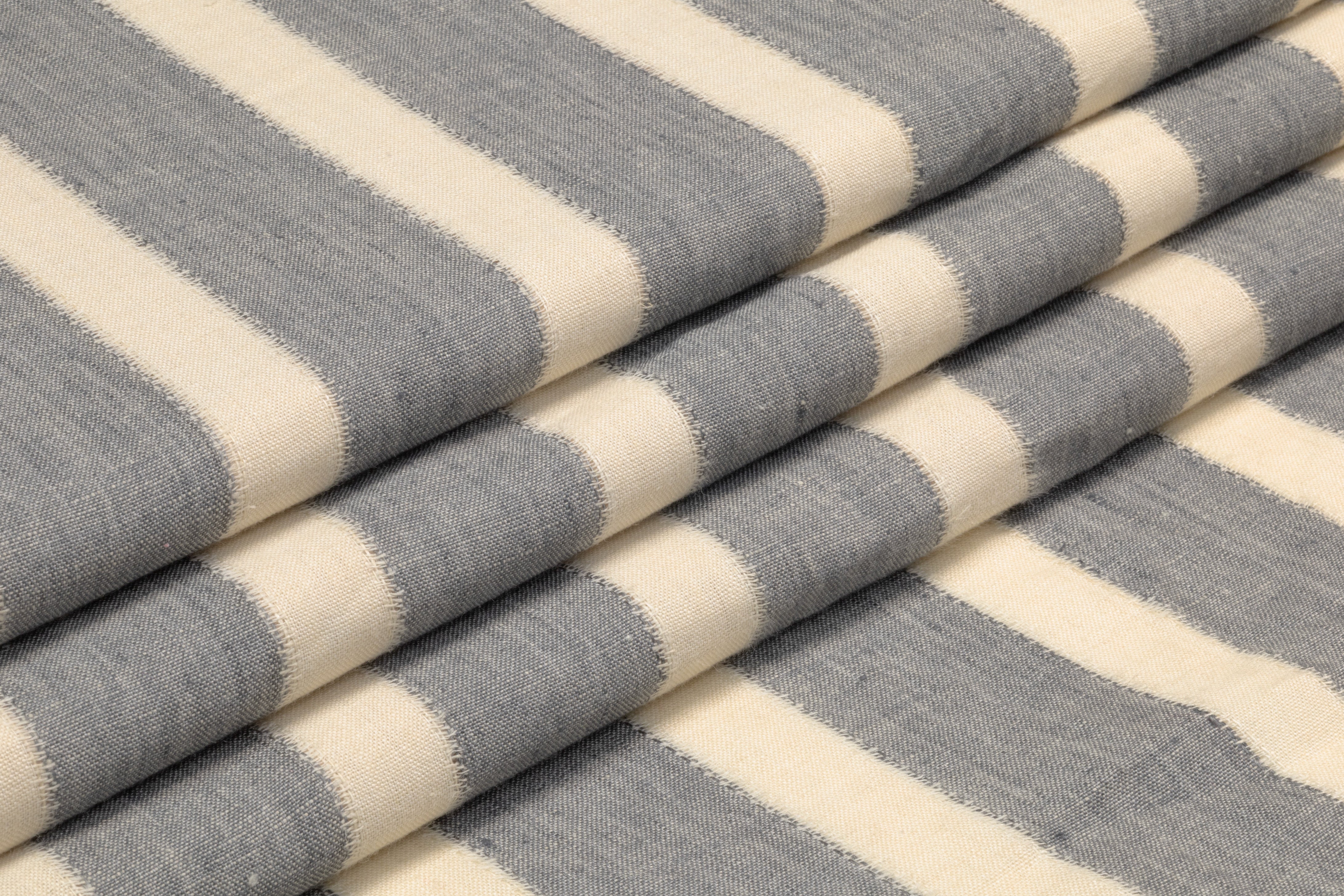 Striped Linen - Ivory / Gray
