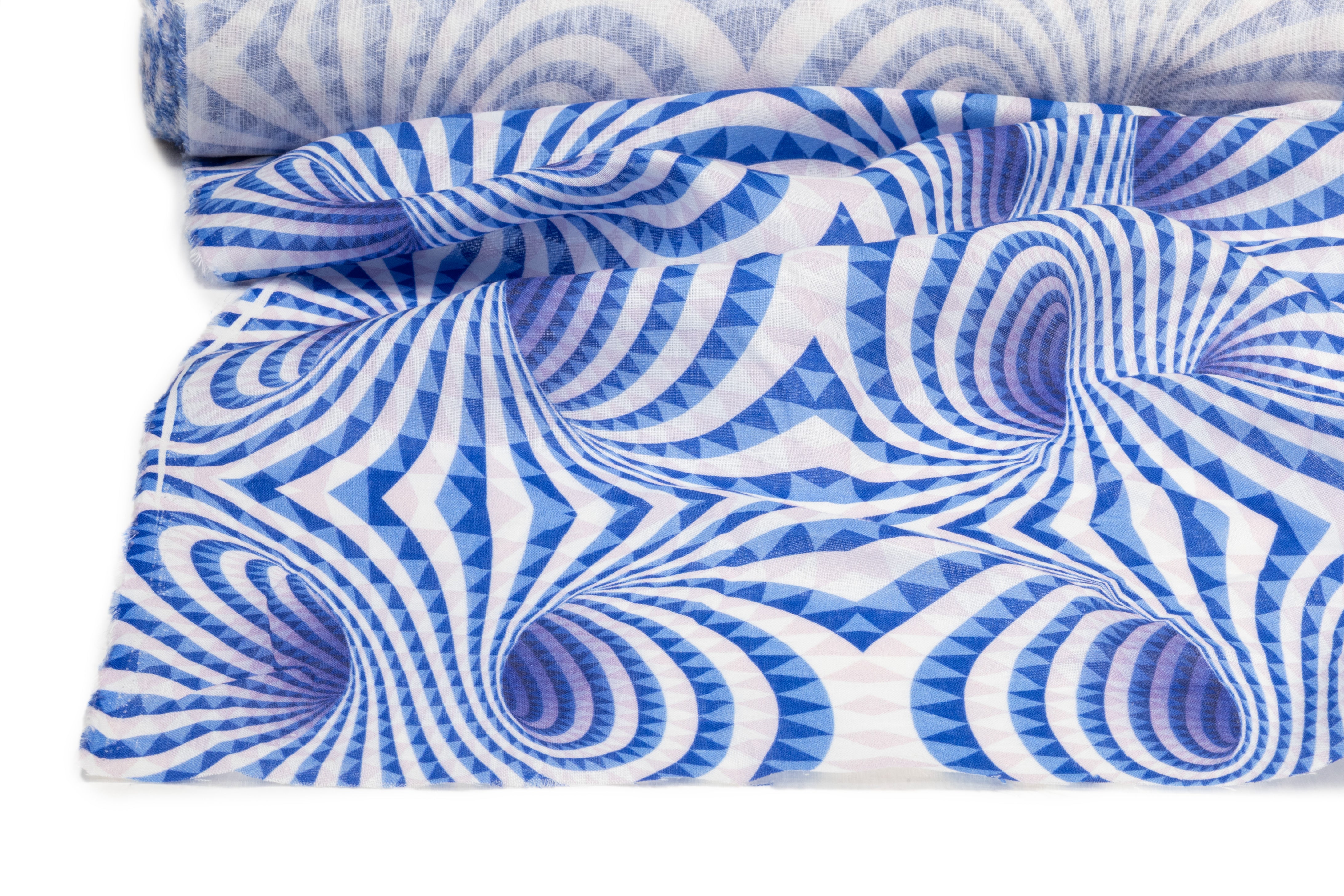 Kaleidoscope Linen Print - Blue