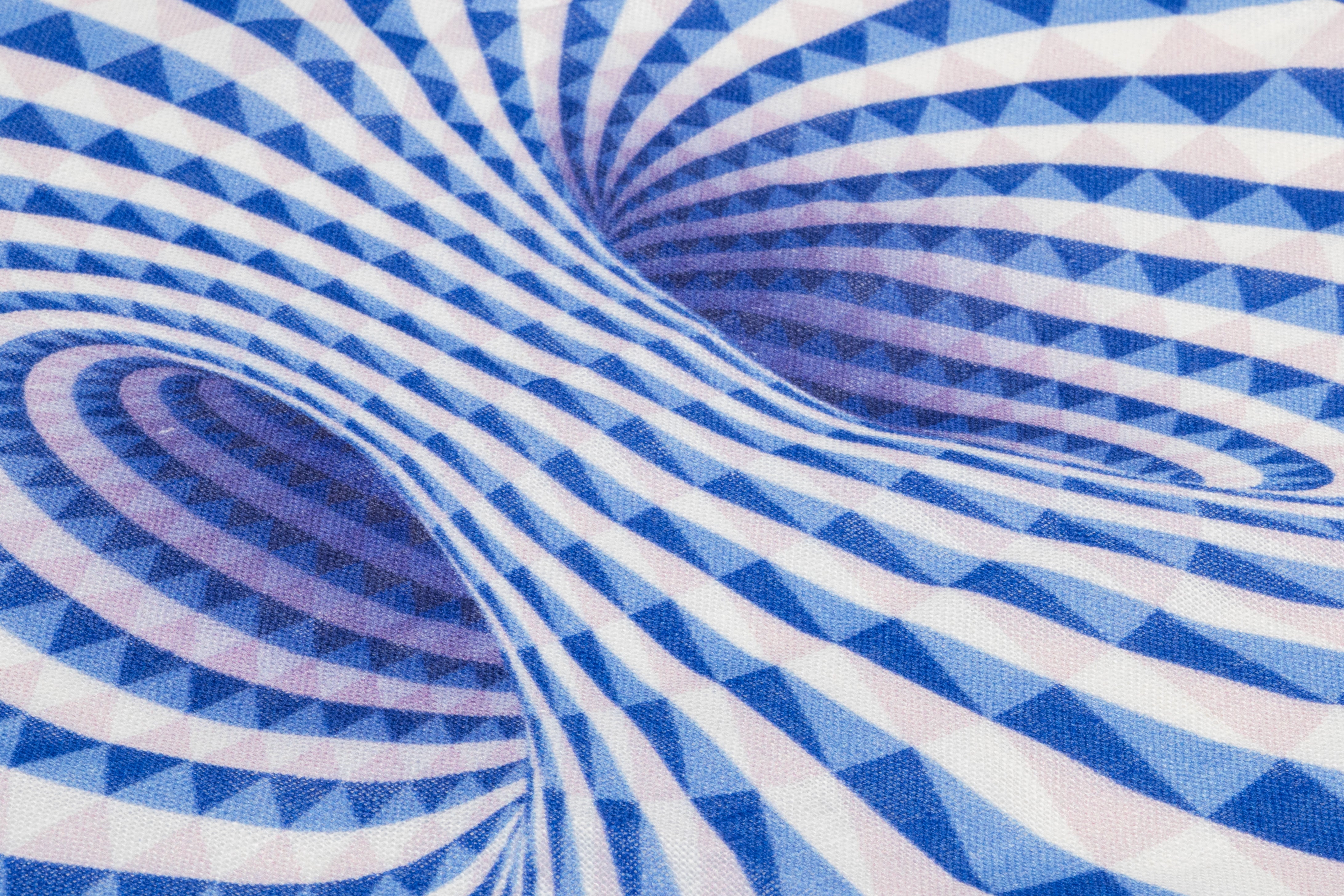 Kaleidoscope Linen Print - Blue
