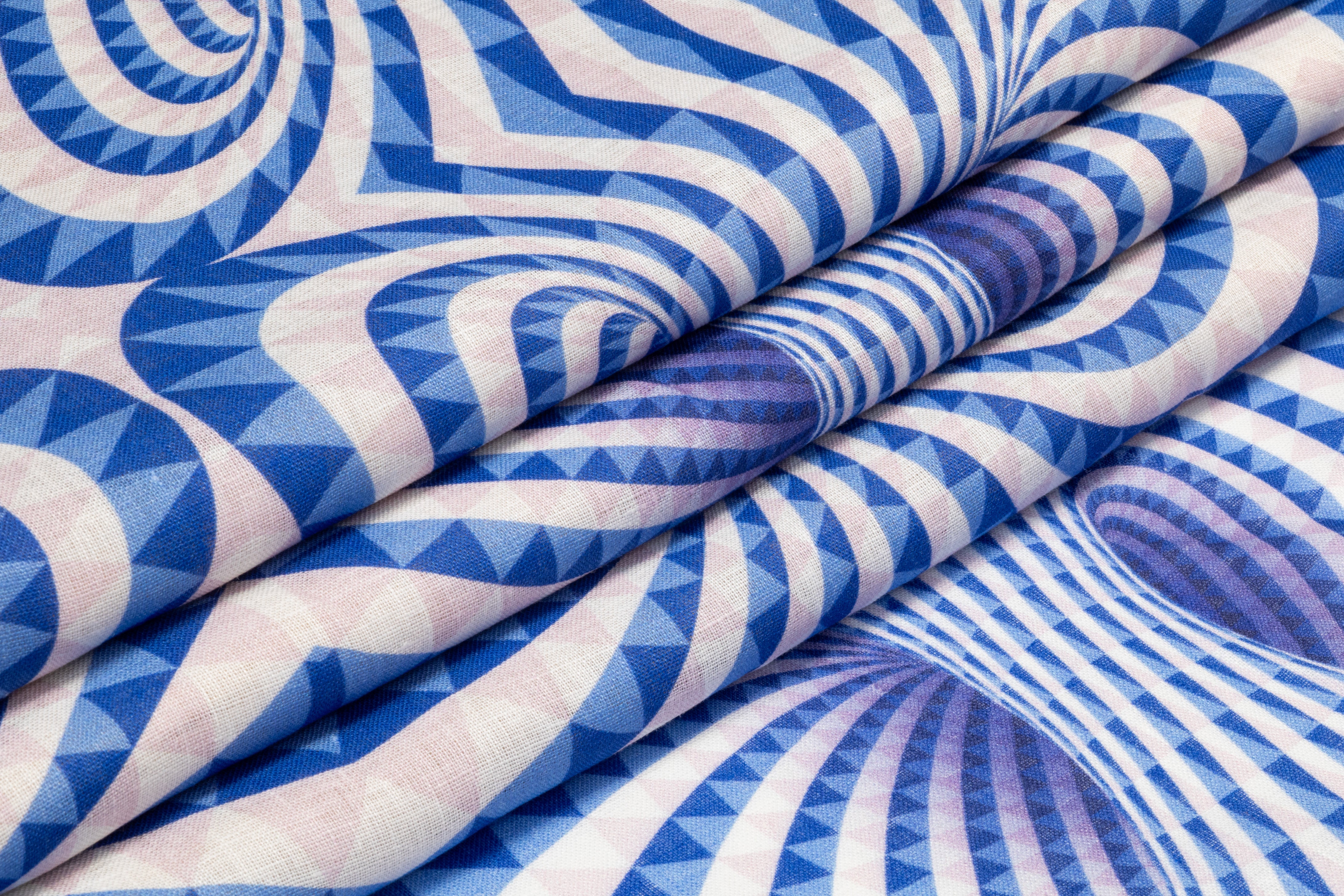 Kaleidoscope Linen Print - Blue