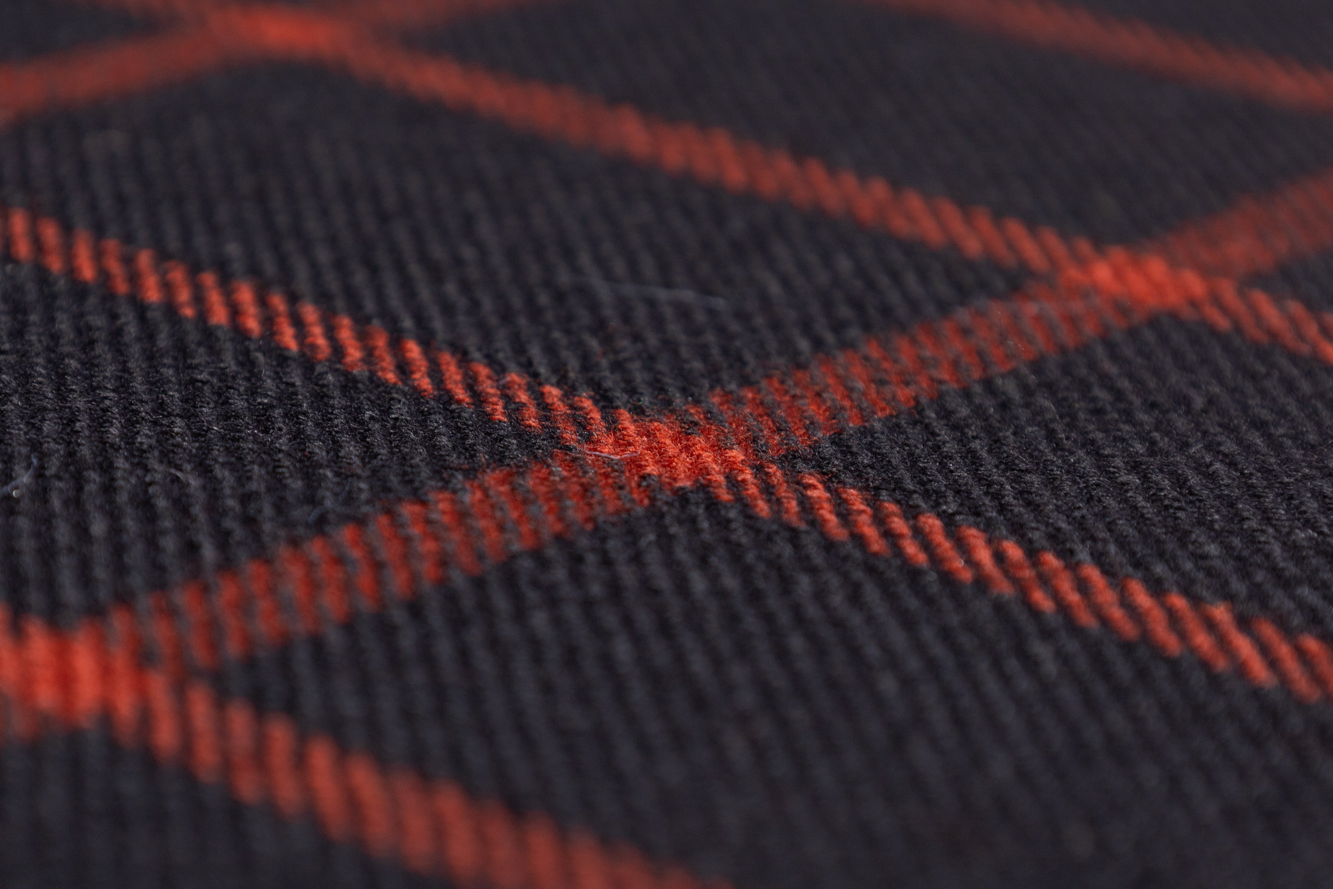 Double Faced Italian Wool Coating - Black / Red