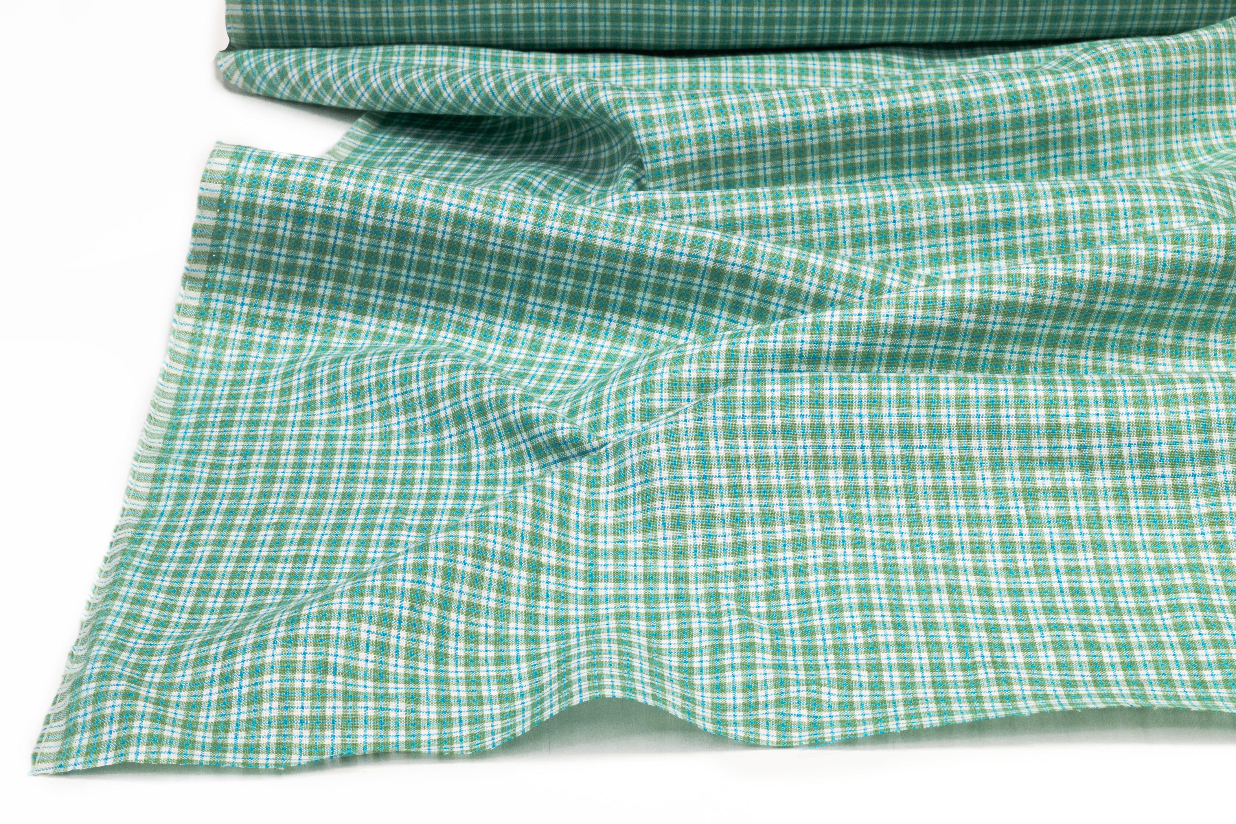 Checked Linen - Green / Blue