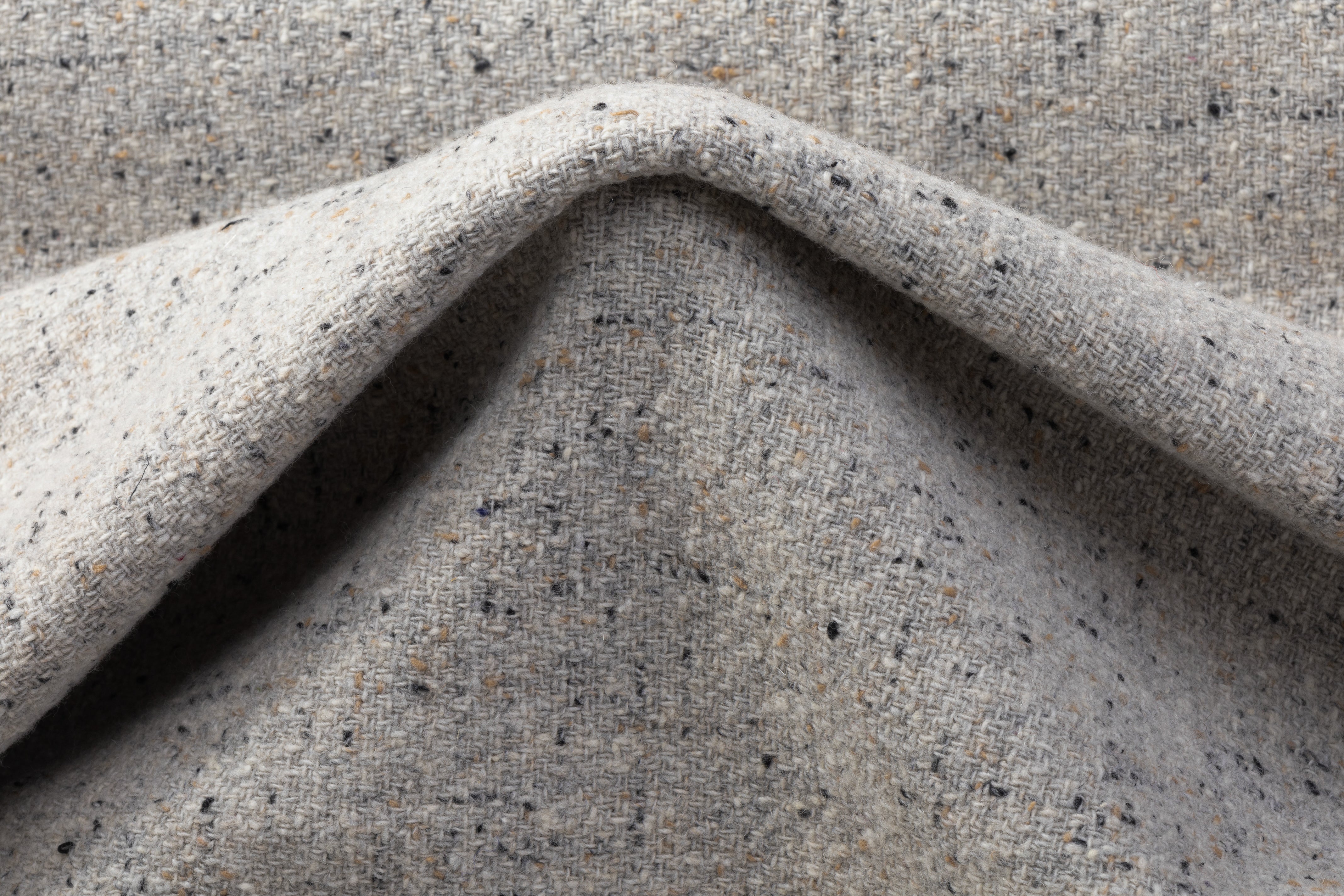 Double Wool Tweed Coating - Gray