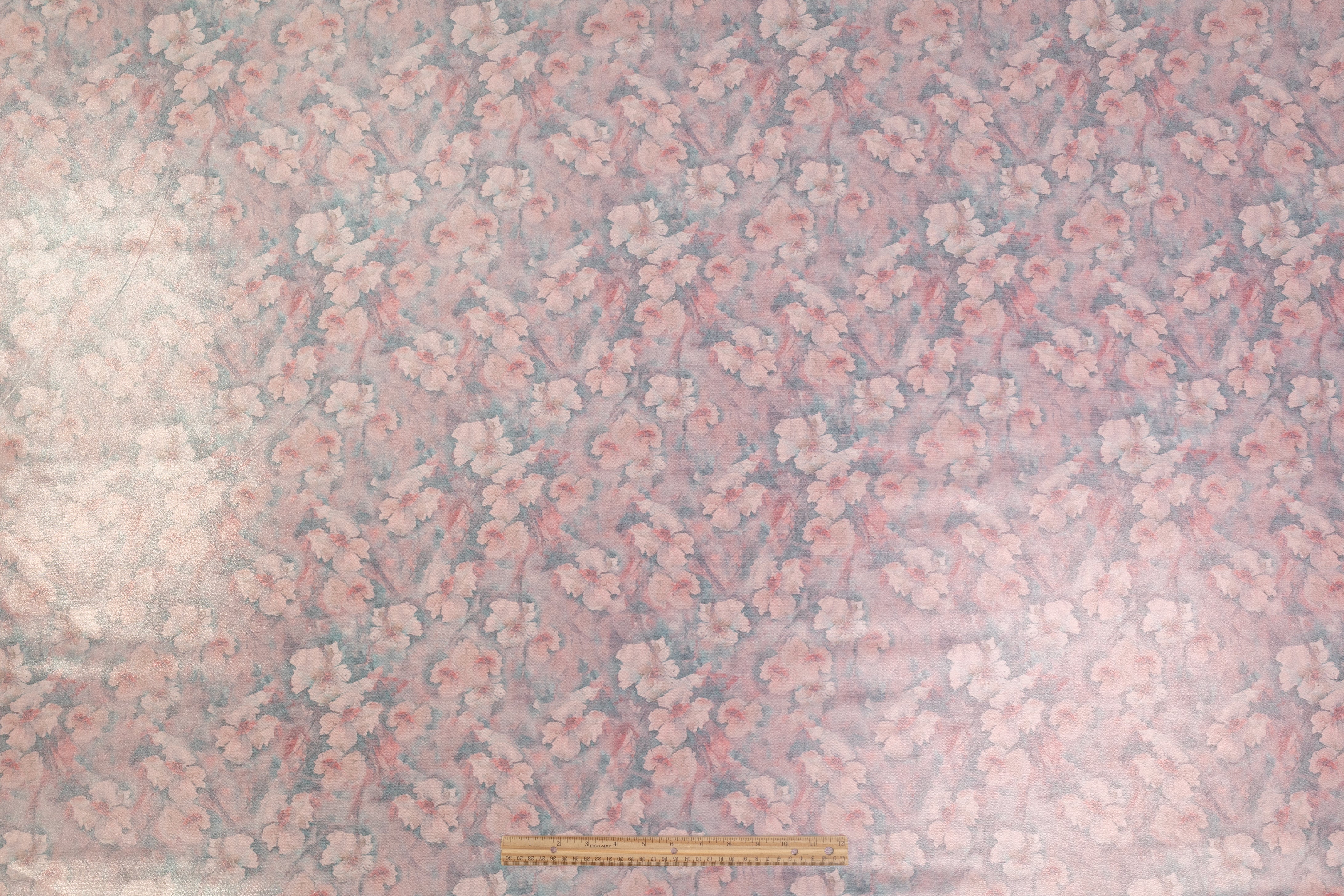 Floral Italian Silk Nylon Satin - Pink