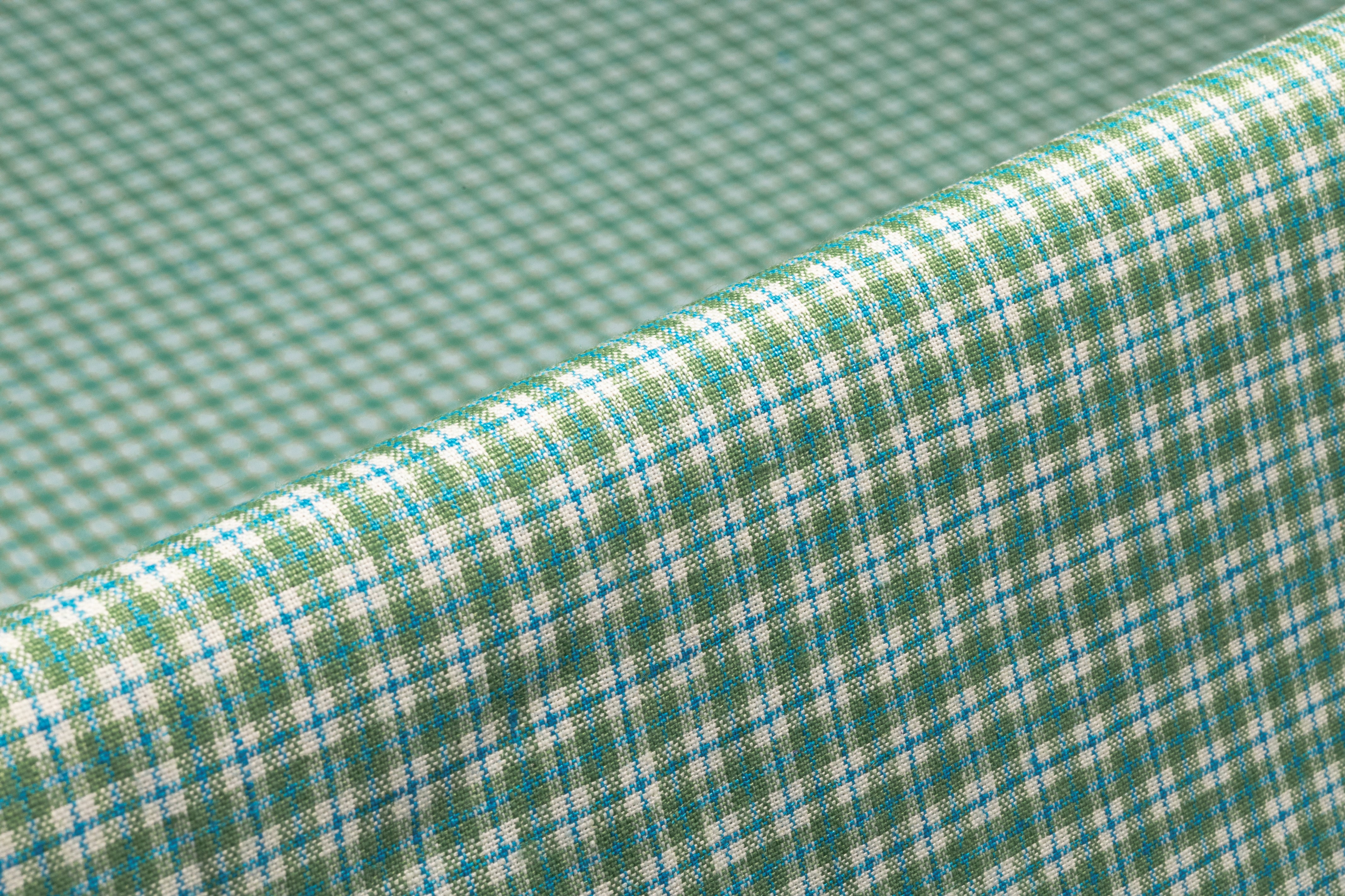 Checked Linen - Green / Blue