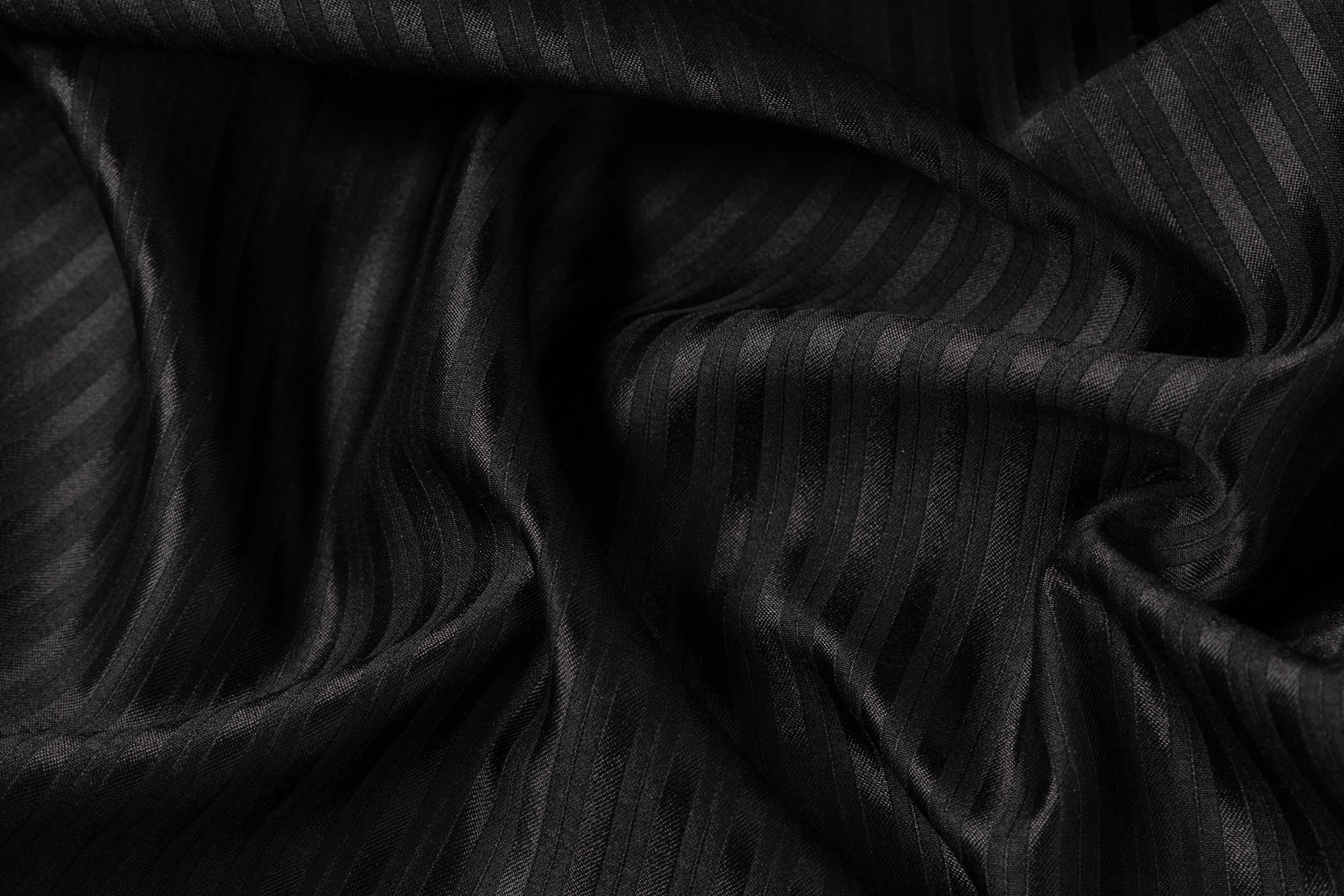 Armani - Fused Striped Italian Wool Black