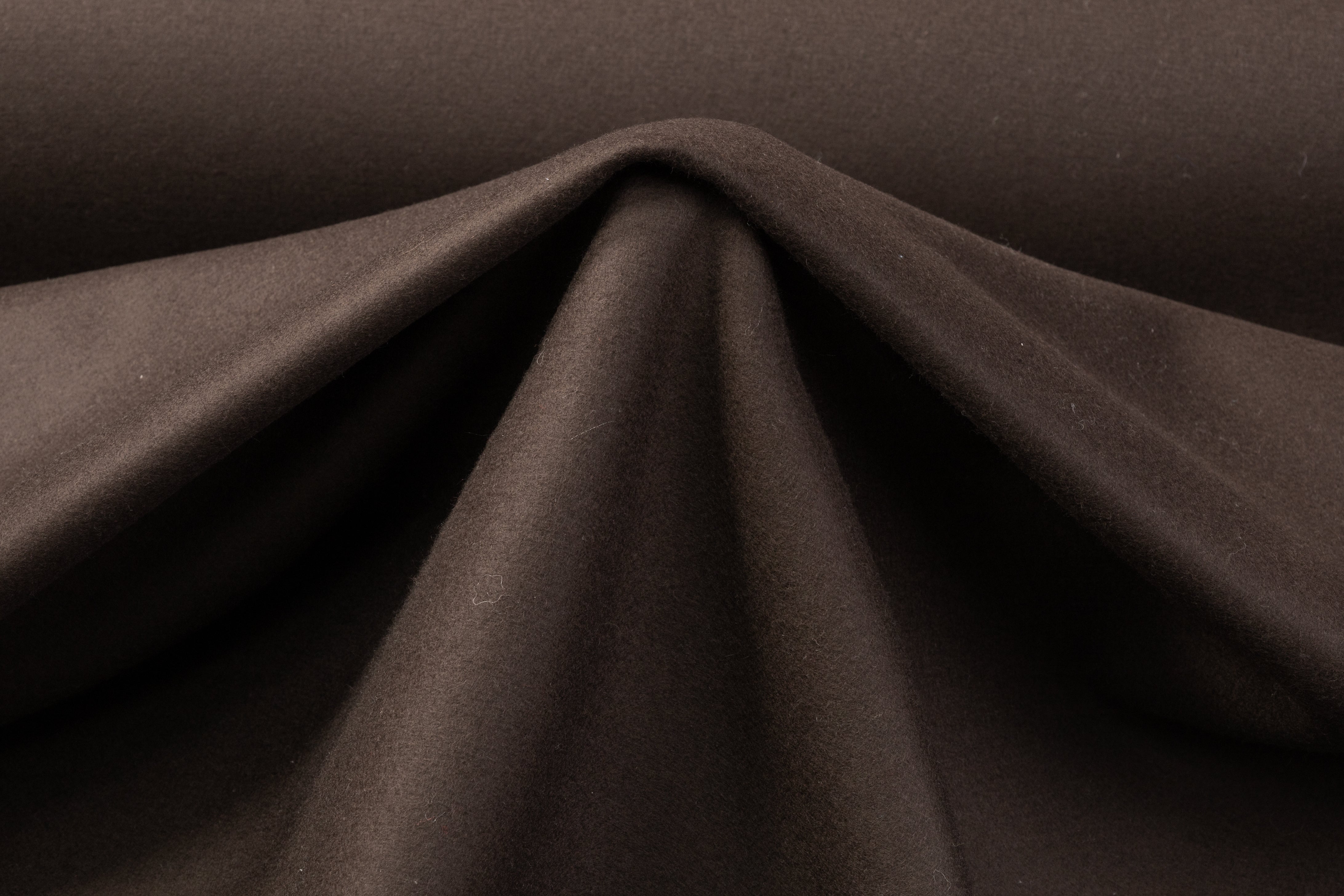 Double-Faced Melton Wool Coating - Dark Brown