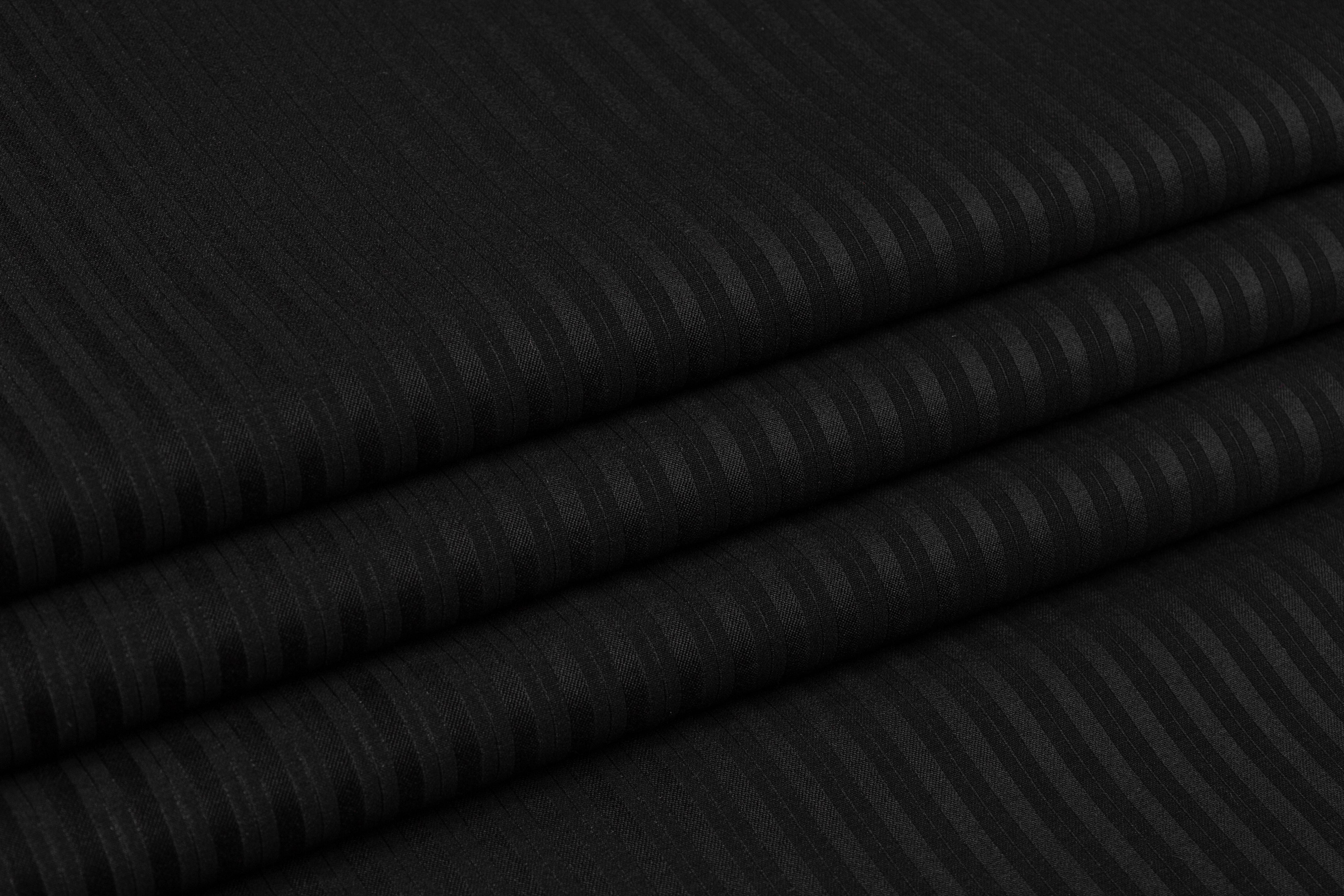 Armani - Fused Striped Italian Wool Black