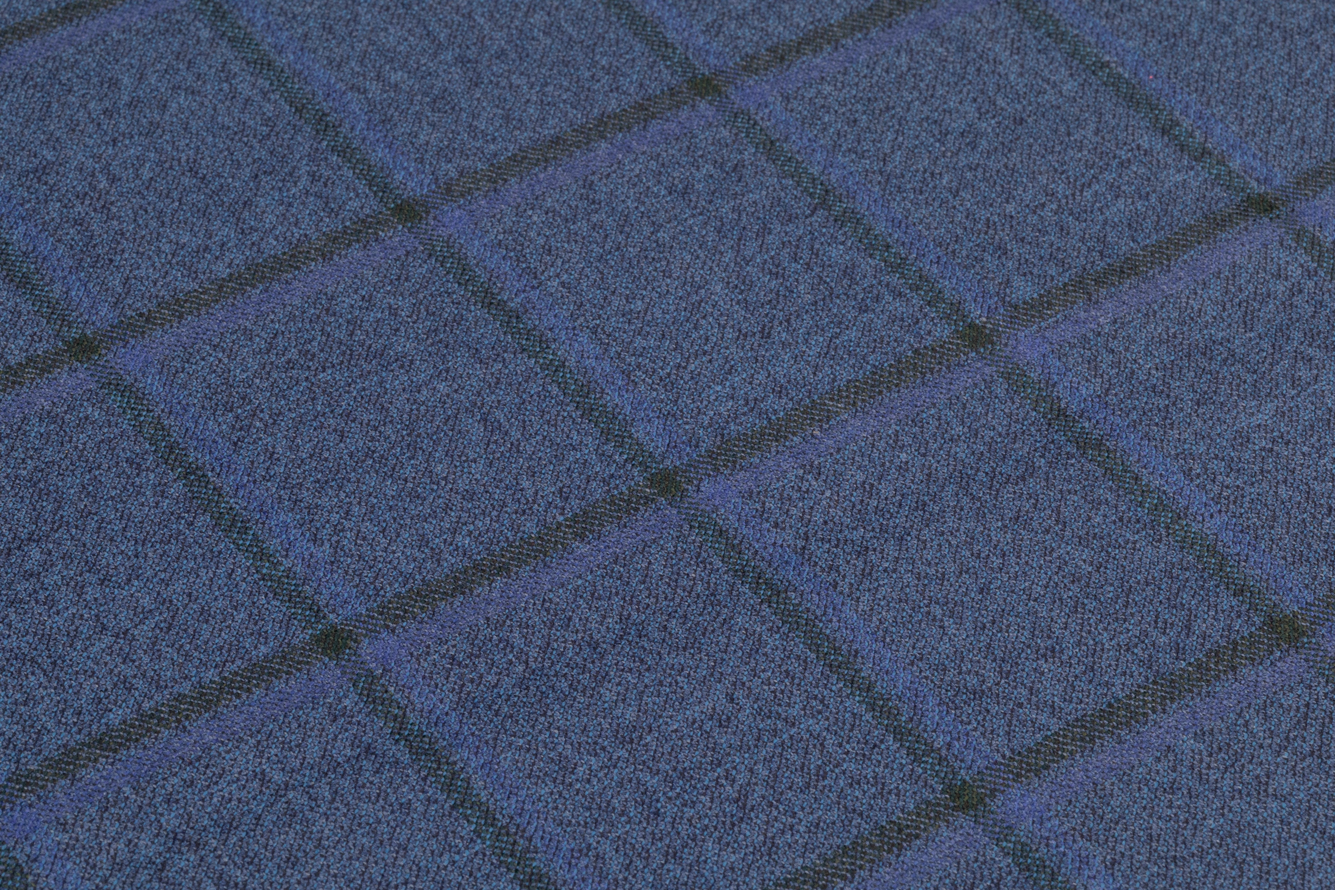 Vitale Barberis Canonico - Windowpane Italian Wool Suiting - Blue / Dark Green
