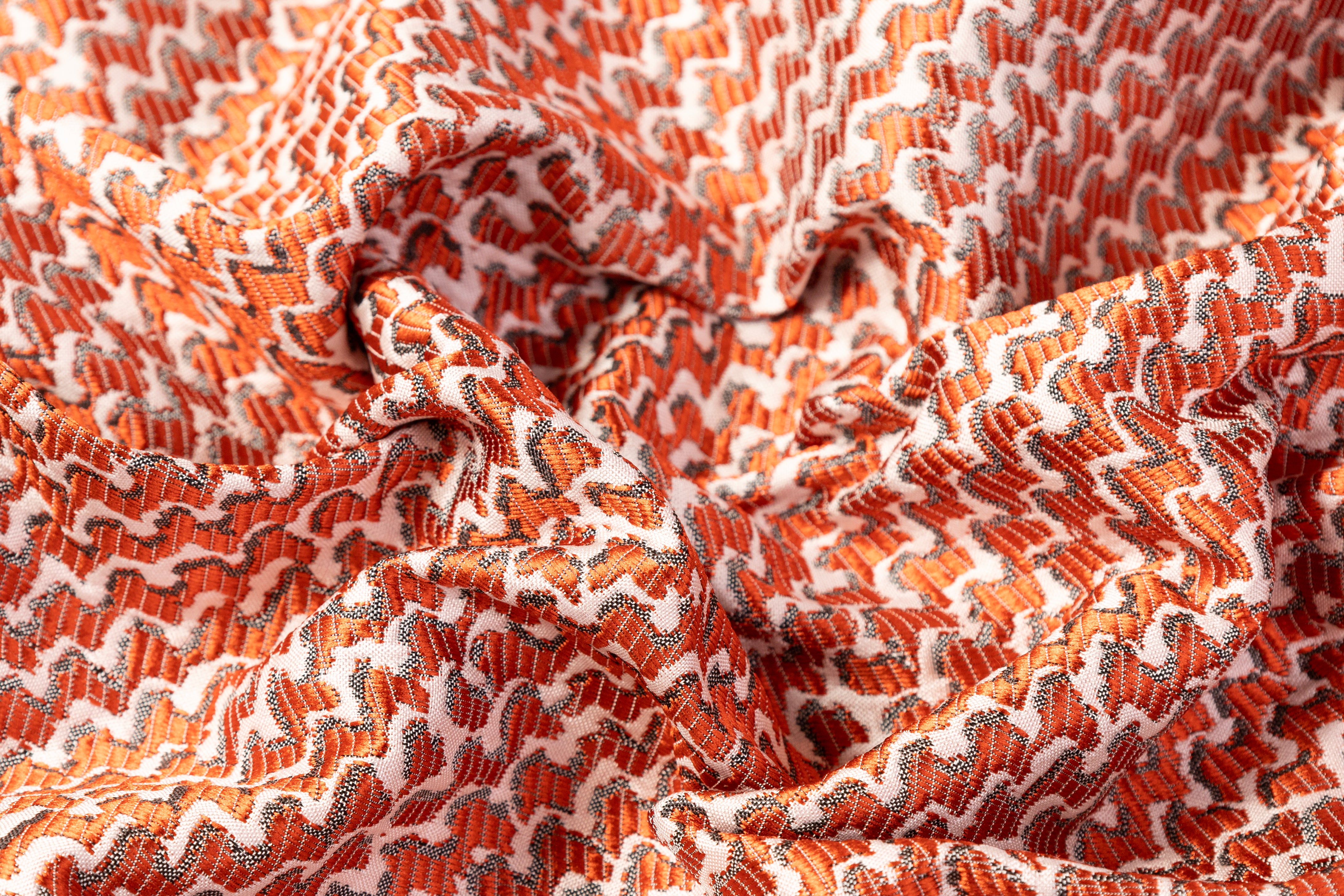 Armani - Zig Zag Italian Brocade - Burnt Orange