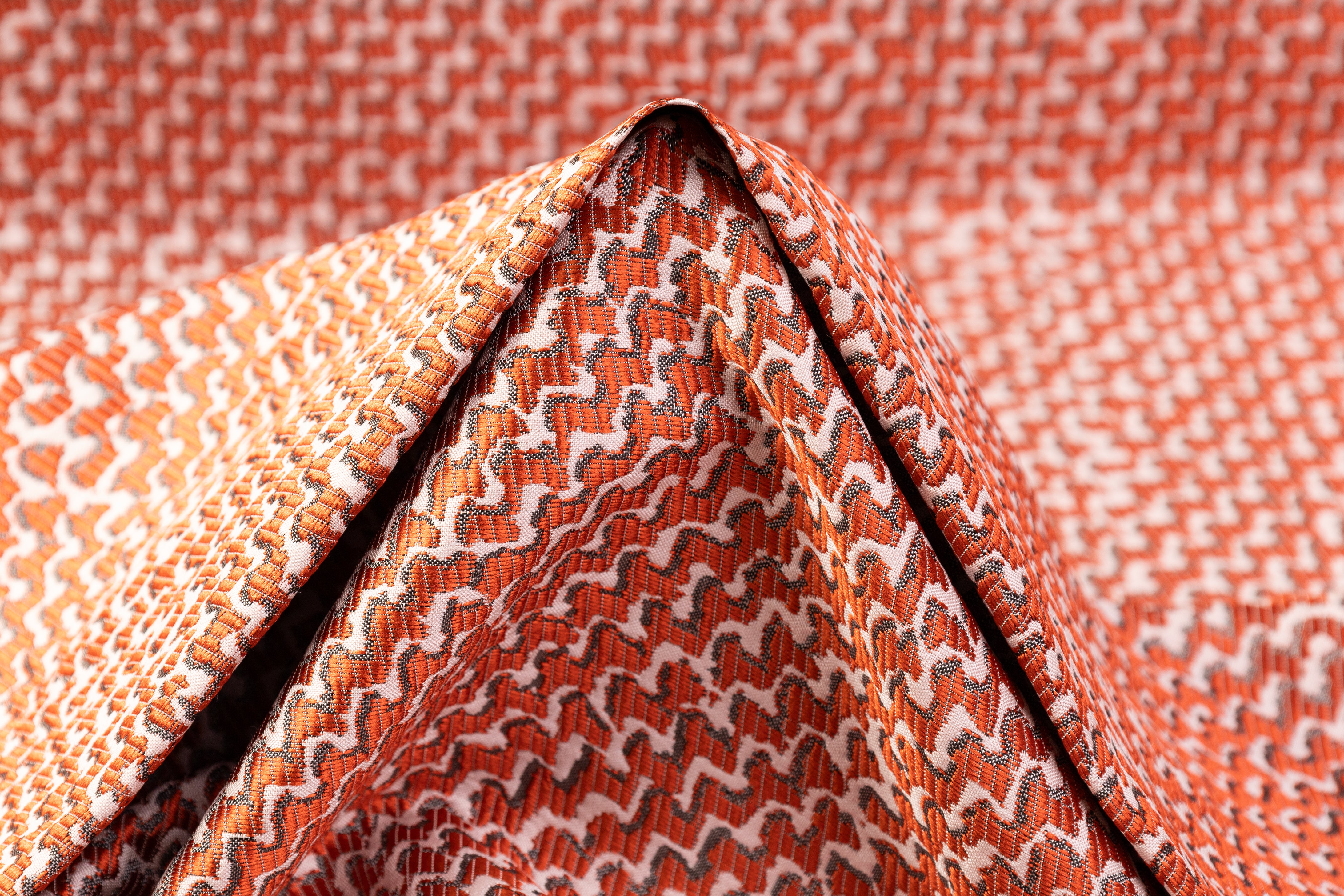 Armani - Zig Zag Italian Brocade - Burnt Orange