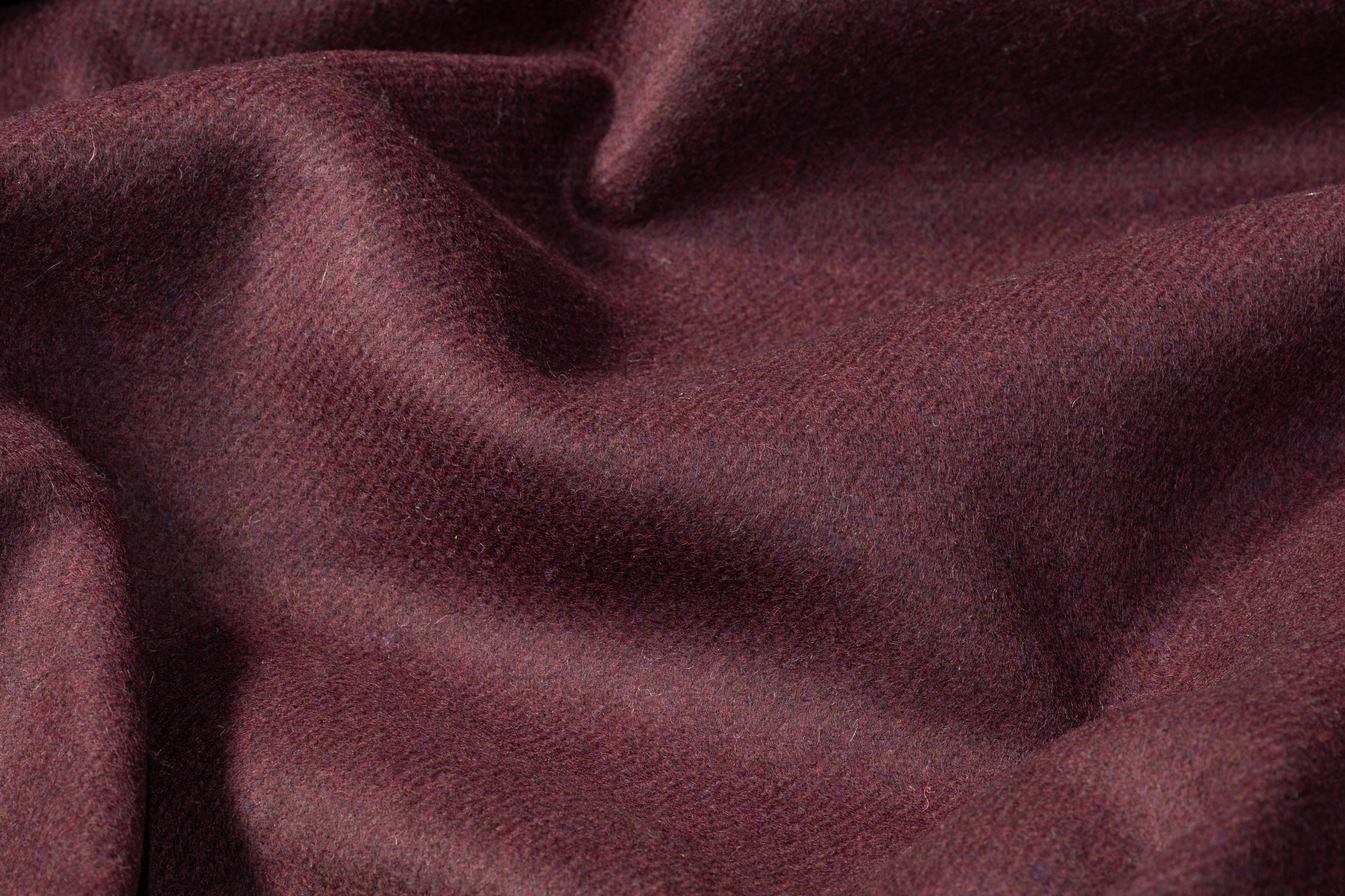 Double-Faced Wool Coating - Burgundy / Gray
